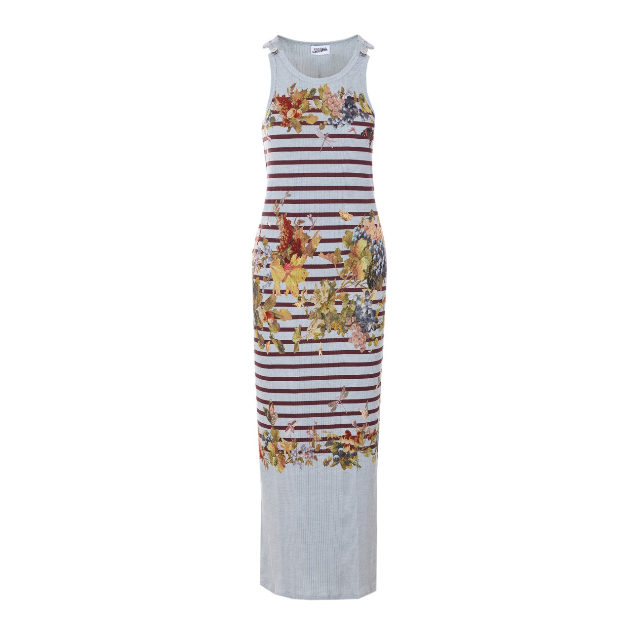 Jean Paul Gaultier Women Mariniere Grape Printed Long Dress JEAN PAUL GAULTIER