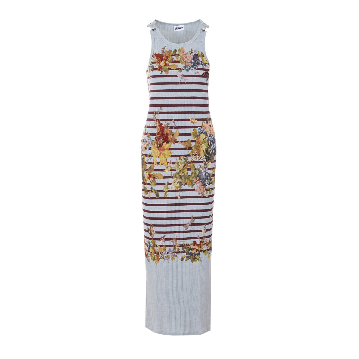 Jean Paul Gaultier Women Mariniere Grape Printed Long Dress JEAN PAUL GAULTIER