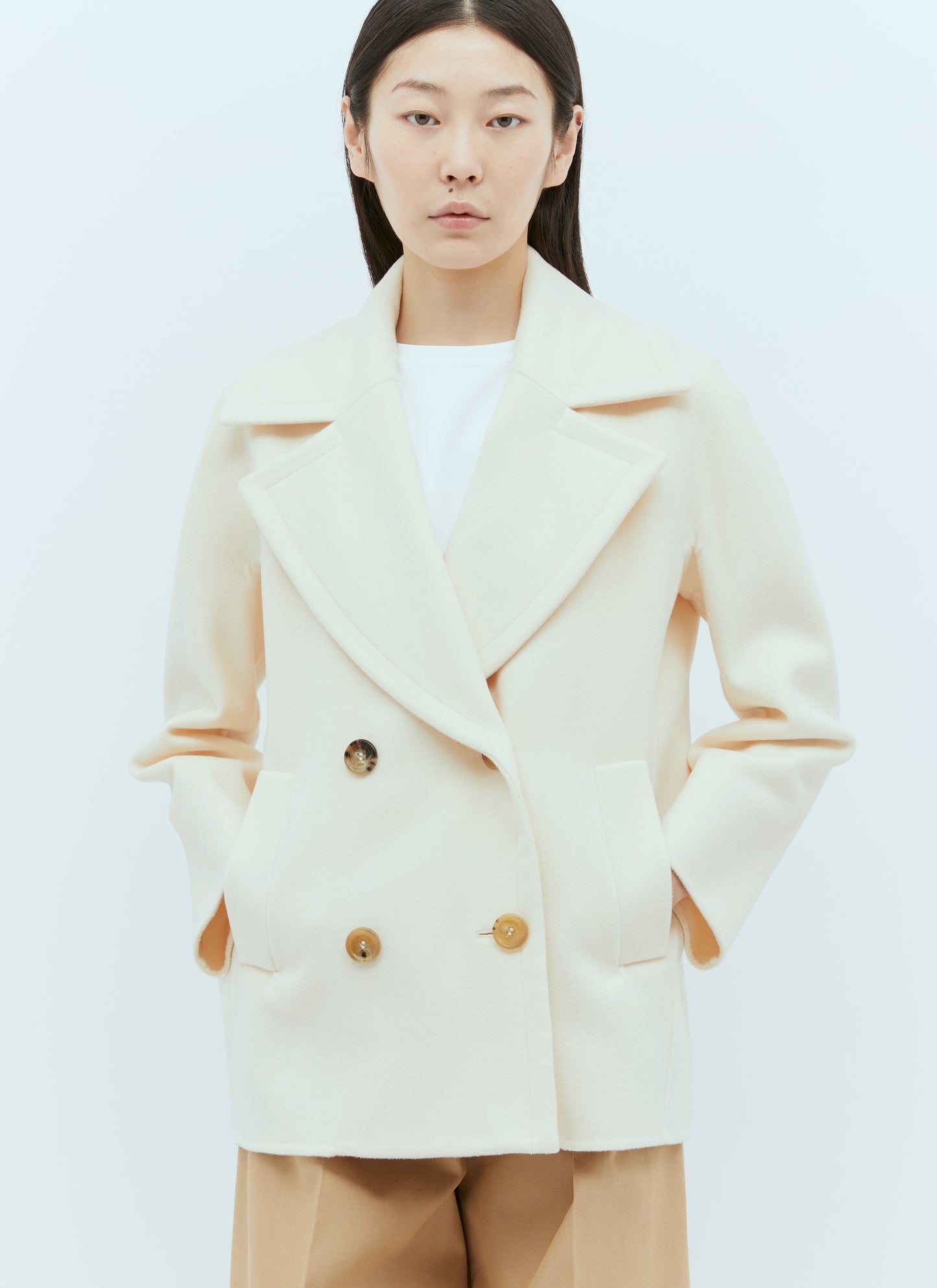 Max Mara Women Wool And Cashmere Pea Coat MAX MARA