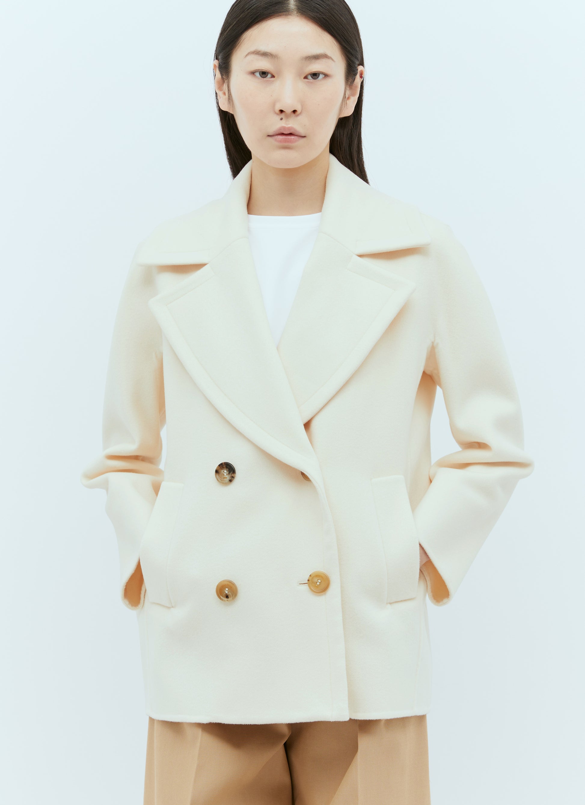 Max Mara Women Wool And Cashmere Pea Coat MAX MARA