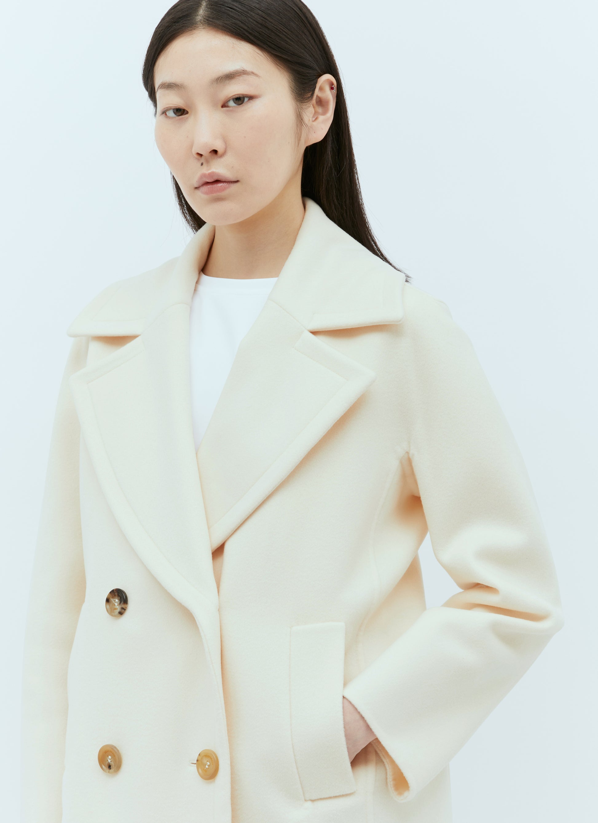Max Mara Women Wool And Cashmere Pea Coat MAX MARA
