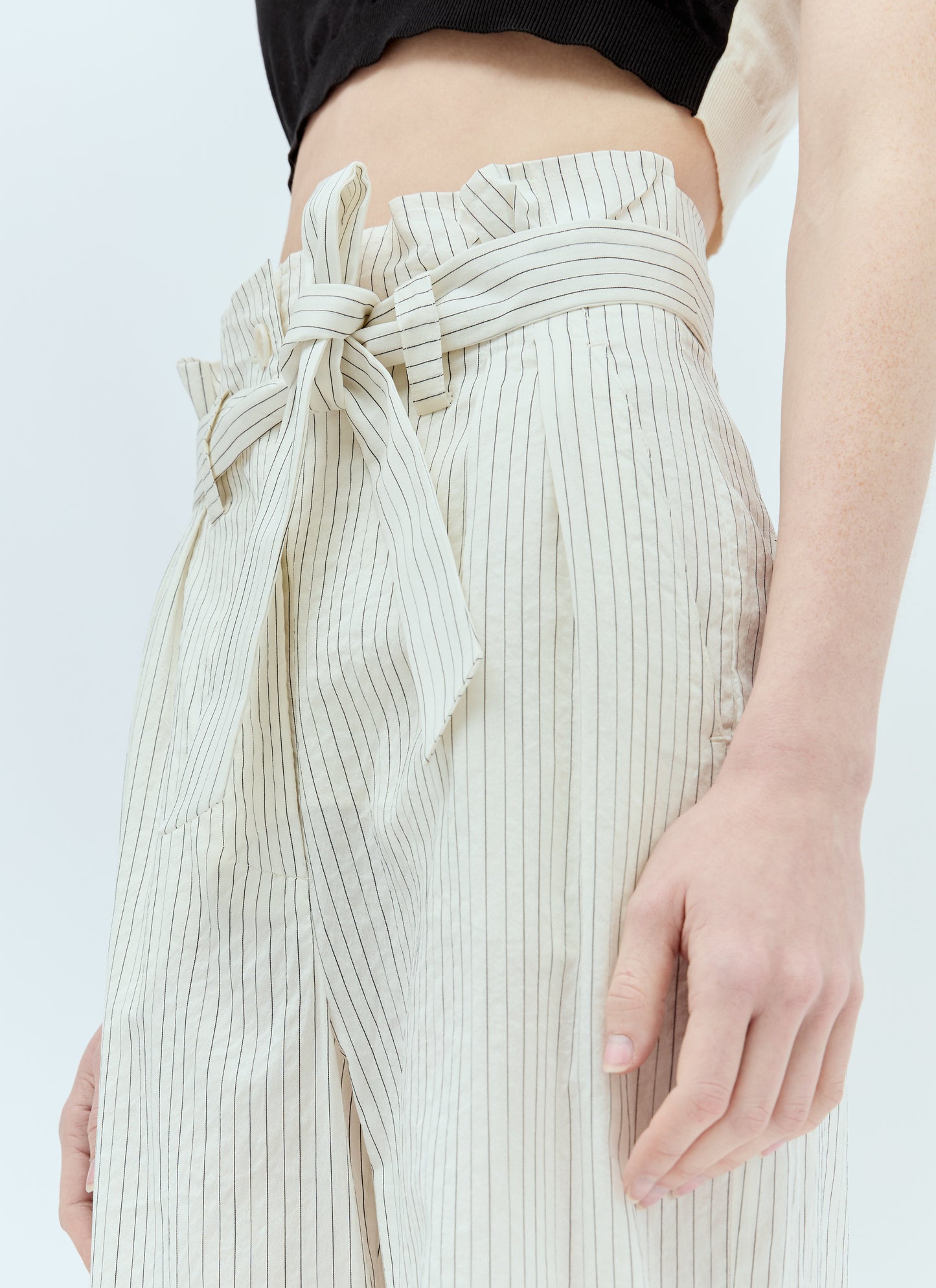 Max Mara Women Pinstriped Canvas Pants MAX MARA