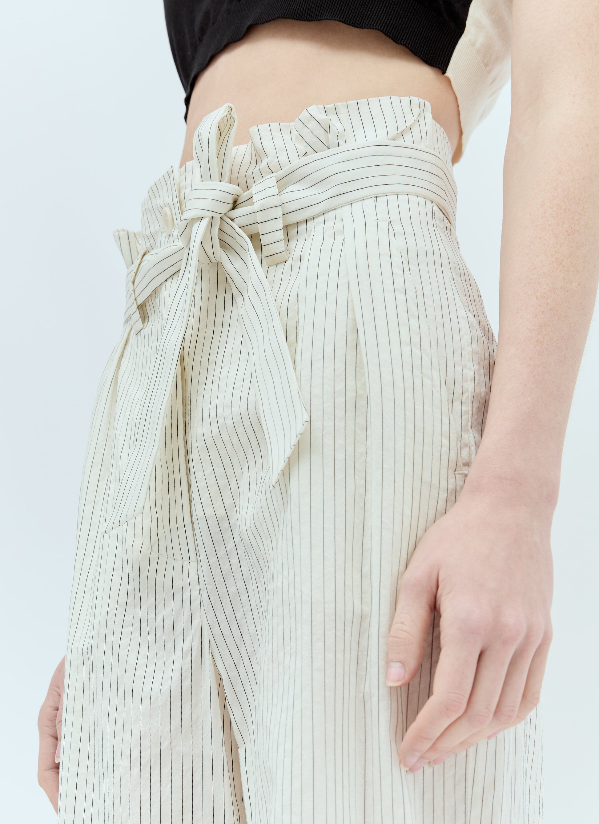 Max Mara Women Pinstriped Canvas Pants MAX MARA