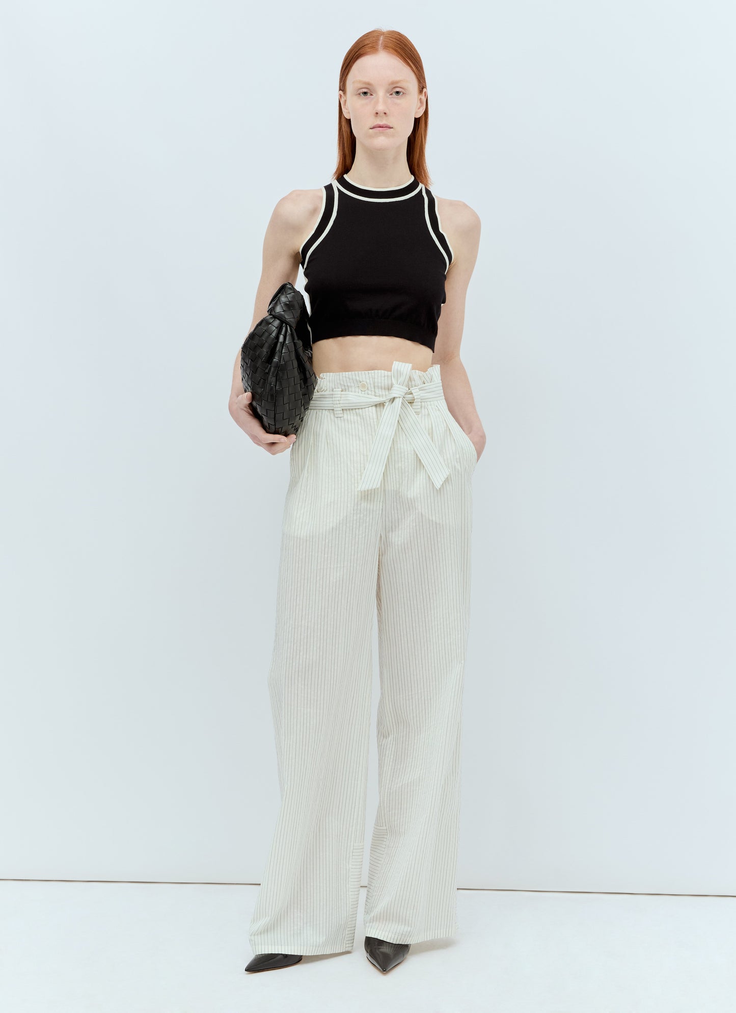Max Mara Women Pinstriped Canvas Pants MAX MARA
