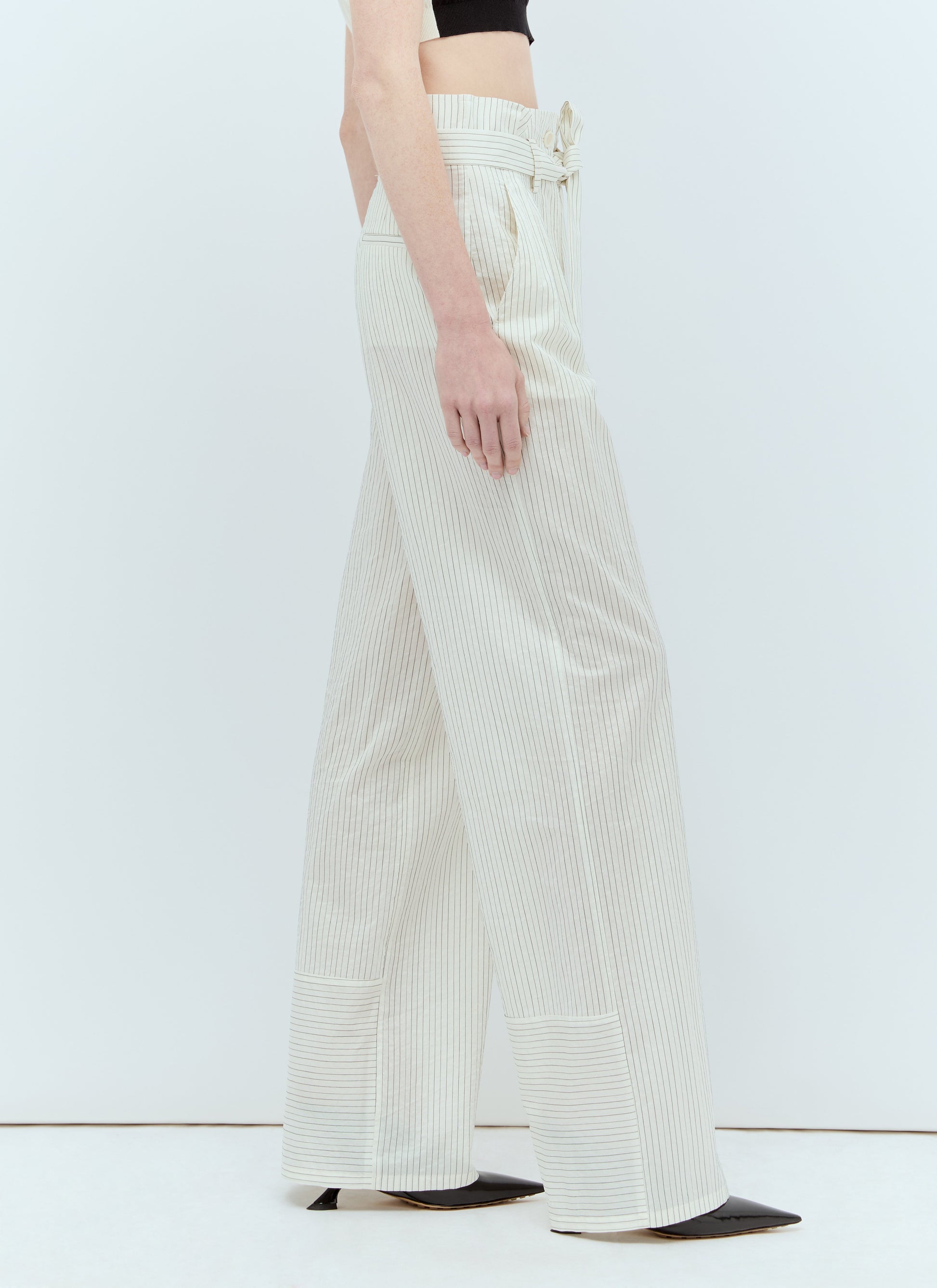Max Mara Women Pinstriped Canvas Pants MAX MARA