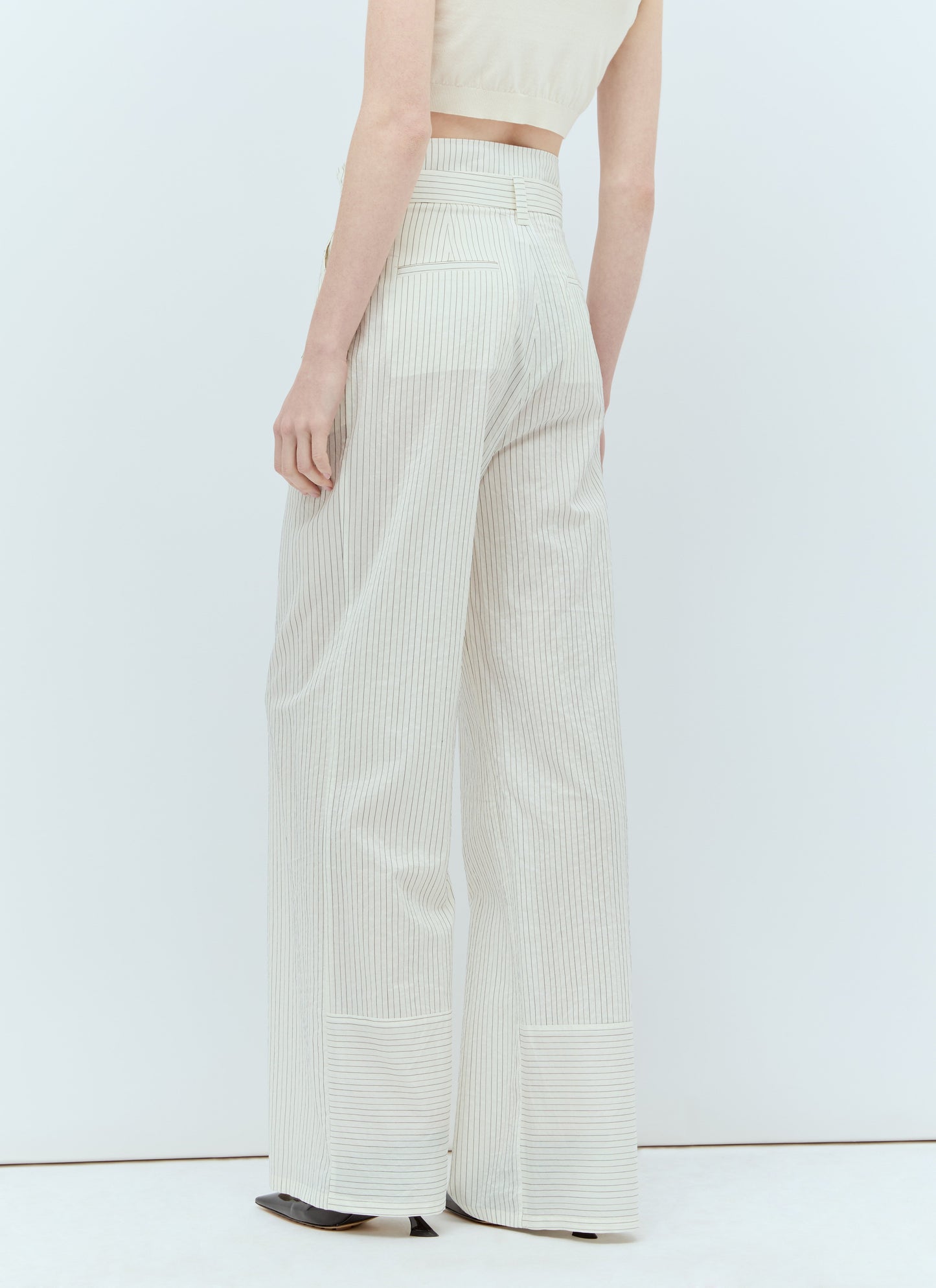 Max Mara Women Pinstriped Canvas Pants MAX MARA