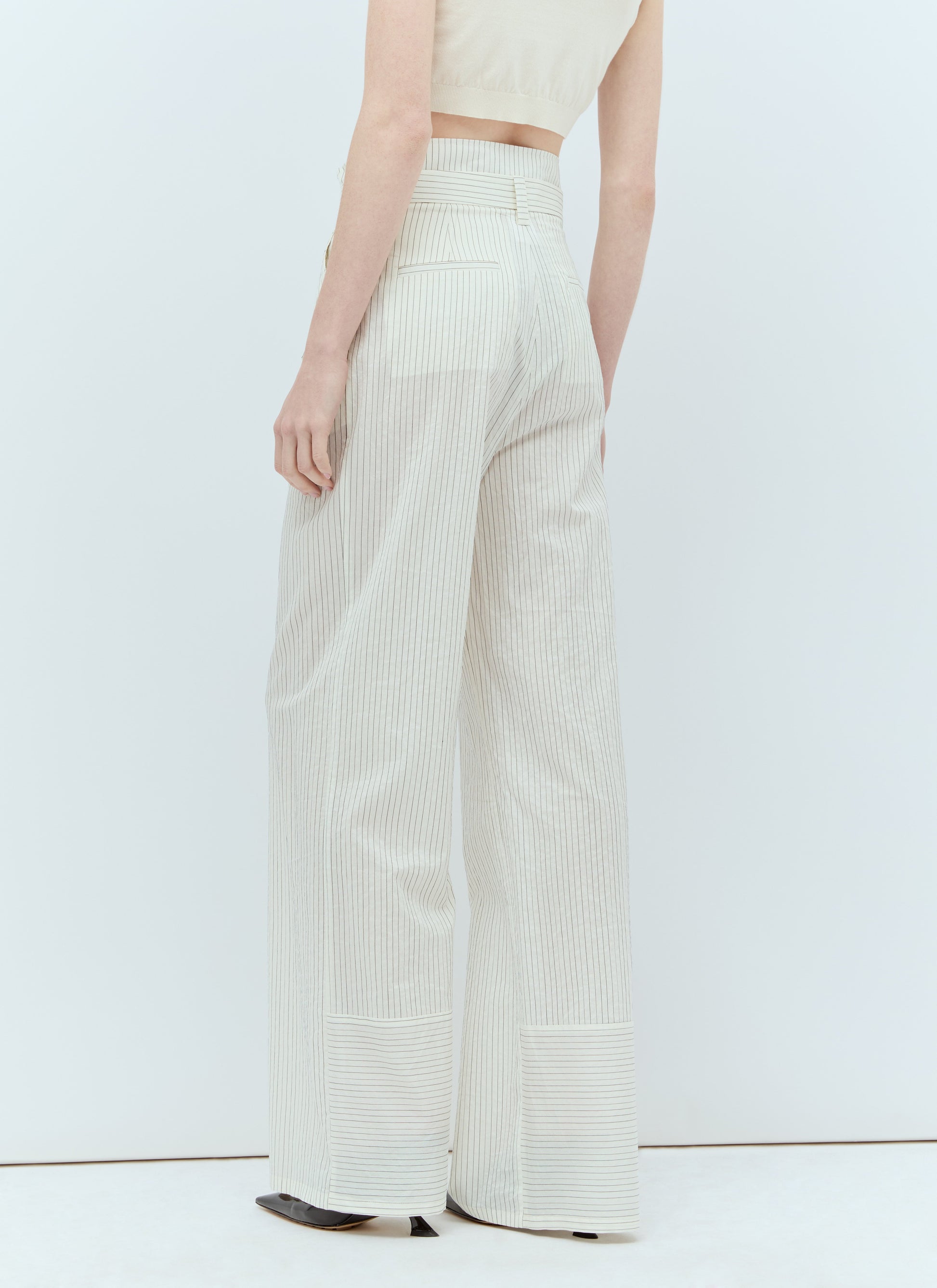 Max Mara Women Pinstriped Canvas Pants MAX MARA
