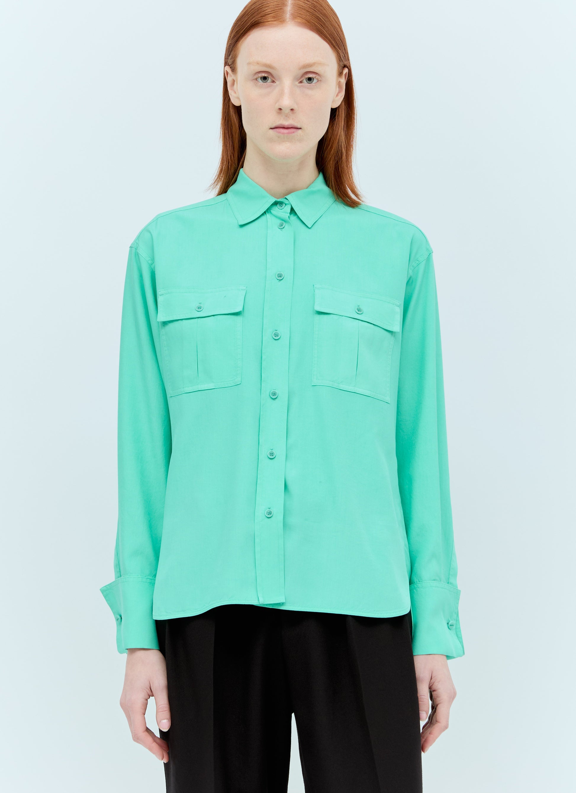 Max Mara Women Flap Pockets Silk Shirt MAX MARA