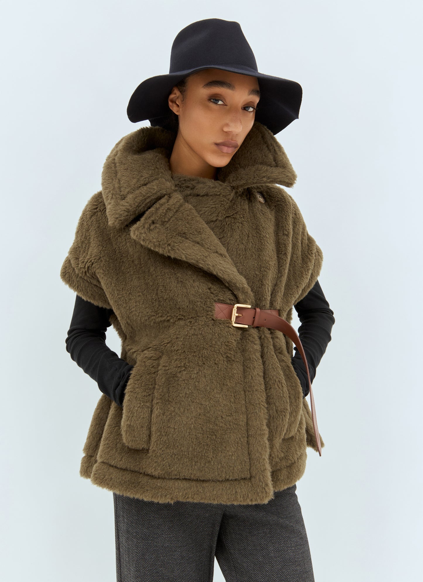 Max Mara Women Felt Wool Wide Brim Hat MAX MARA