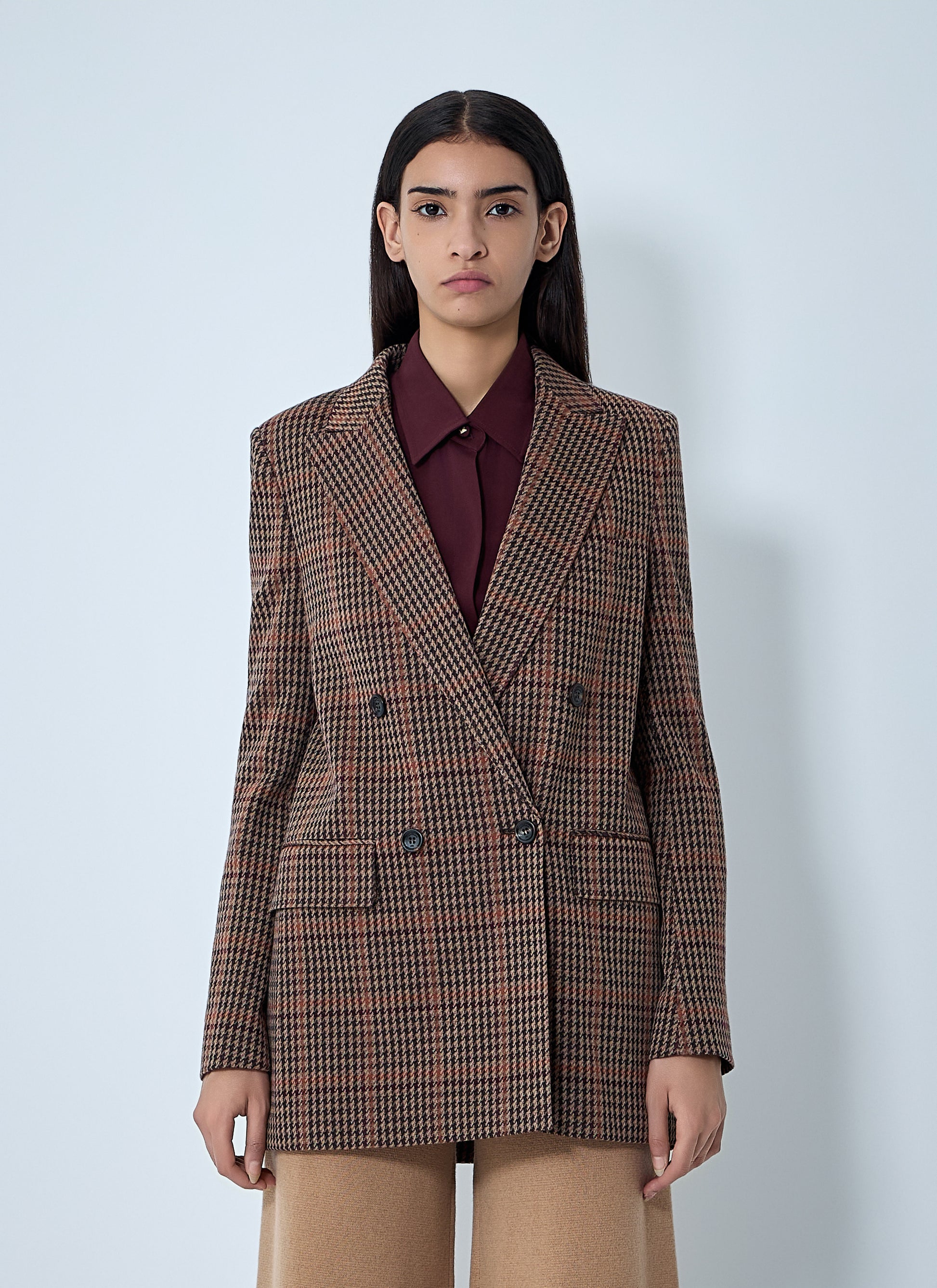 Max Mara Women Check Double-Breasted Blazer MAX MARA