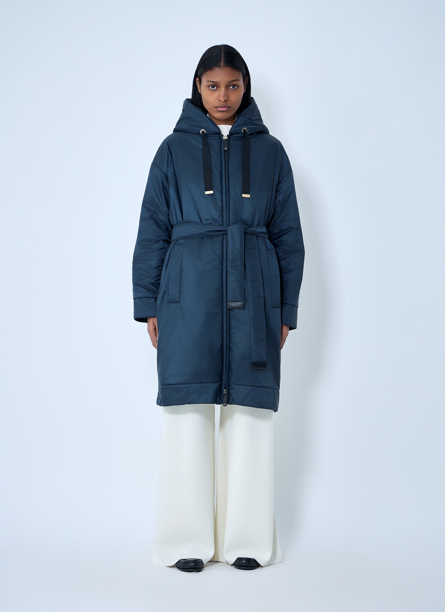 Max Mara Women Hooded Quilted Coat With Belt MAX MARA