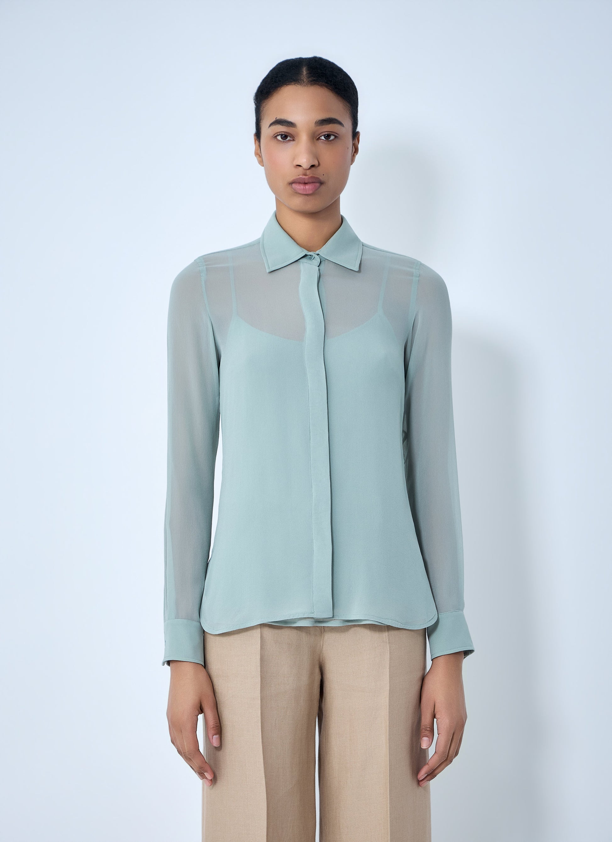 Max Mara Women Sheer Button-Down Blouse MAX MARA