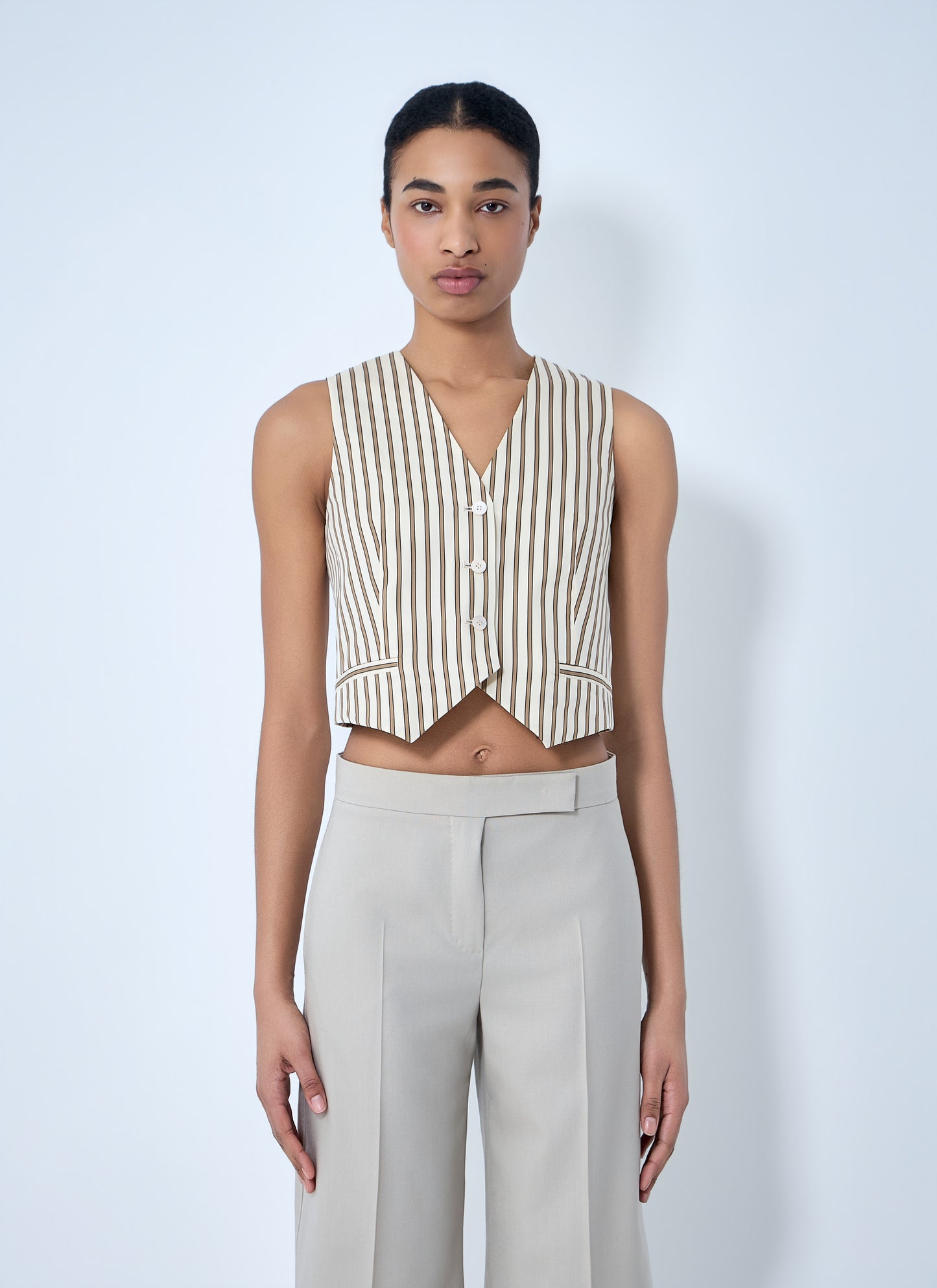 Max Mara Women Striped Buttoned Waistcoat MAX MARA