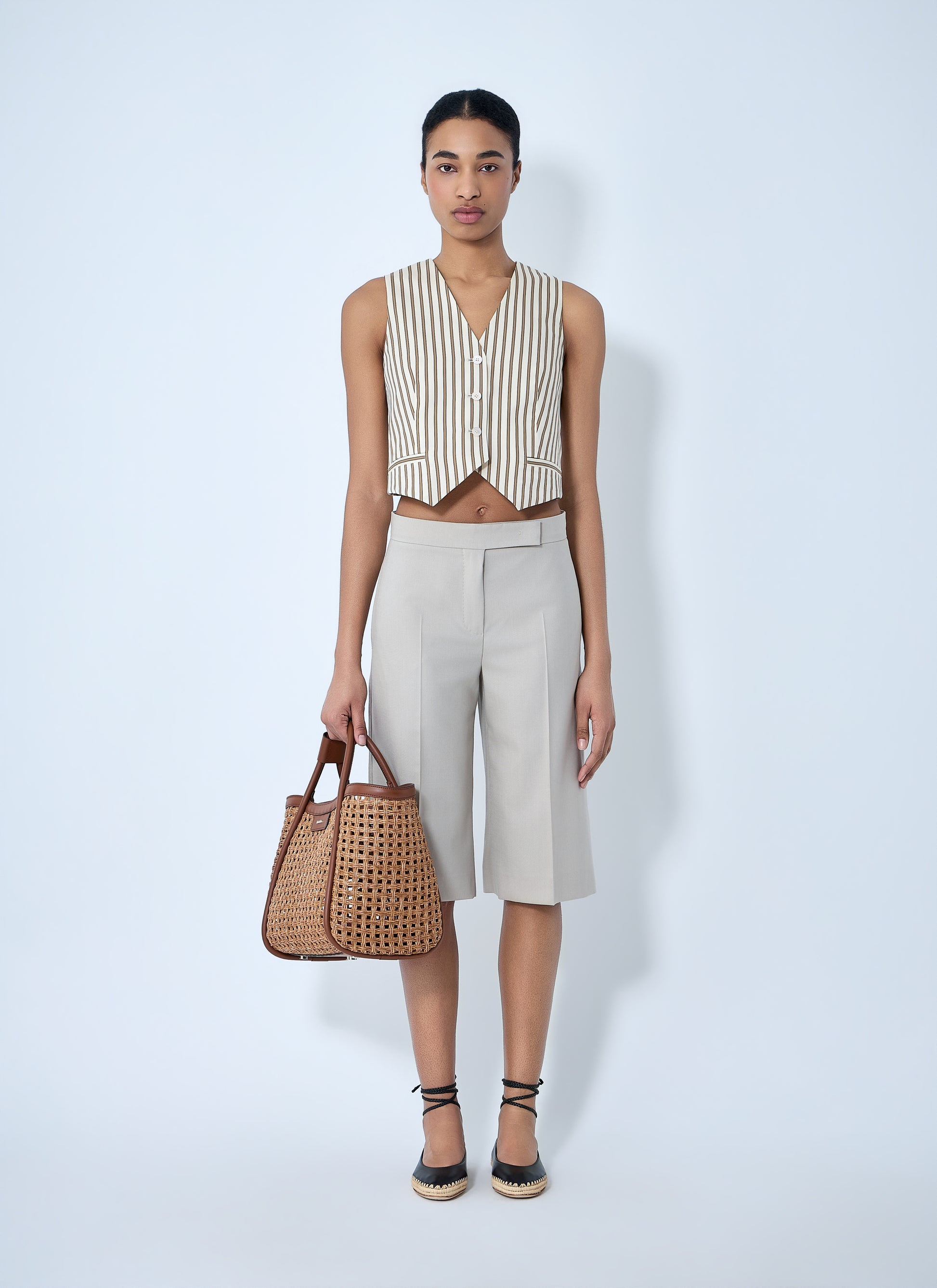 Max Mara Women Striped Buttoned Waistcoat MAX MARA