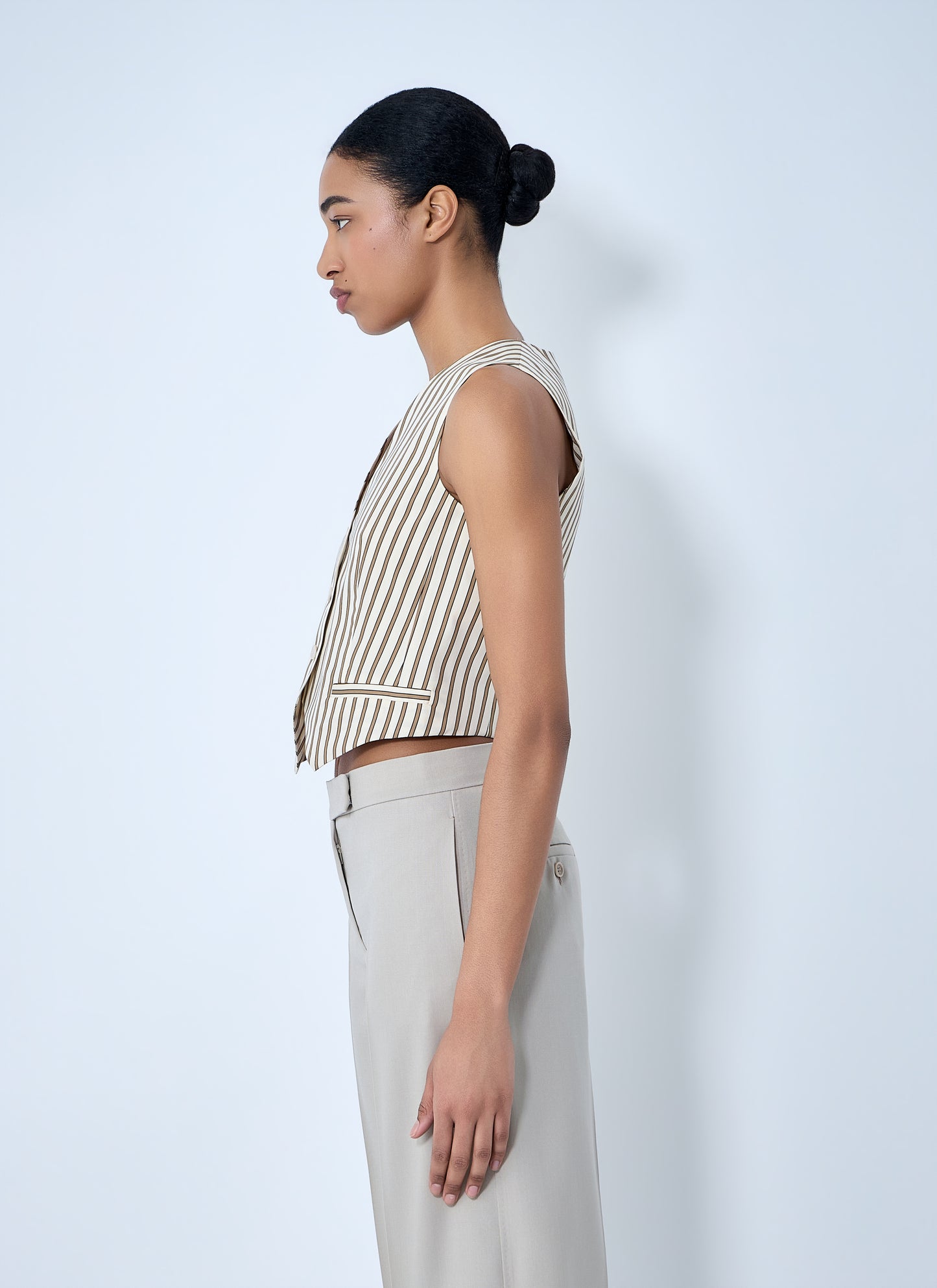 Max Mara Women Striped Buttoned Waistcoat MAX MARA