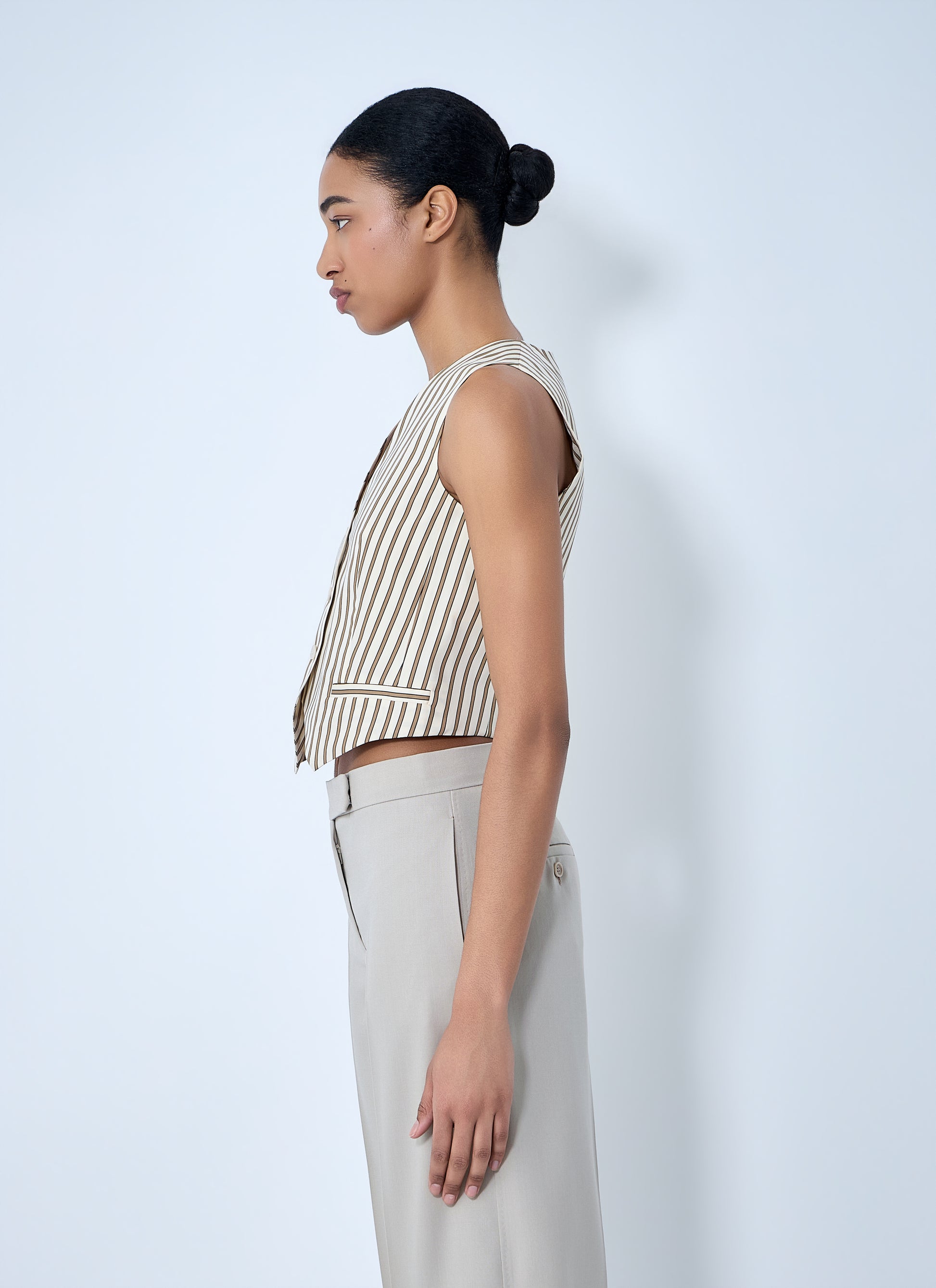Max Mara Women Striped Buttoned Waistcoat MAX MARA