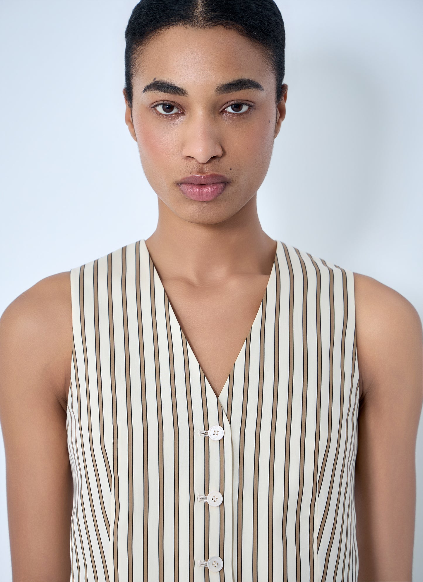 Max Mara Women Striped Buttoned Waistcoat MAX MARA
