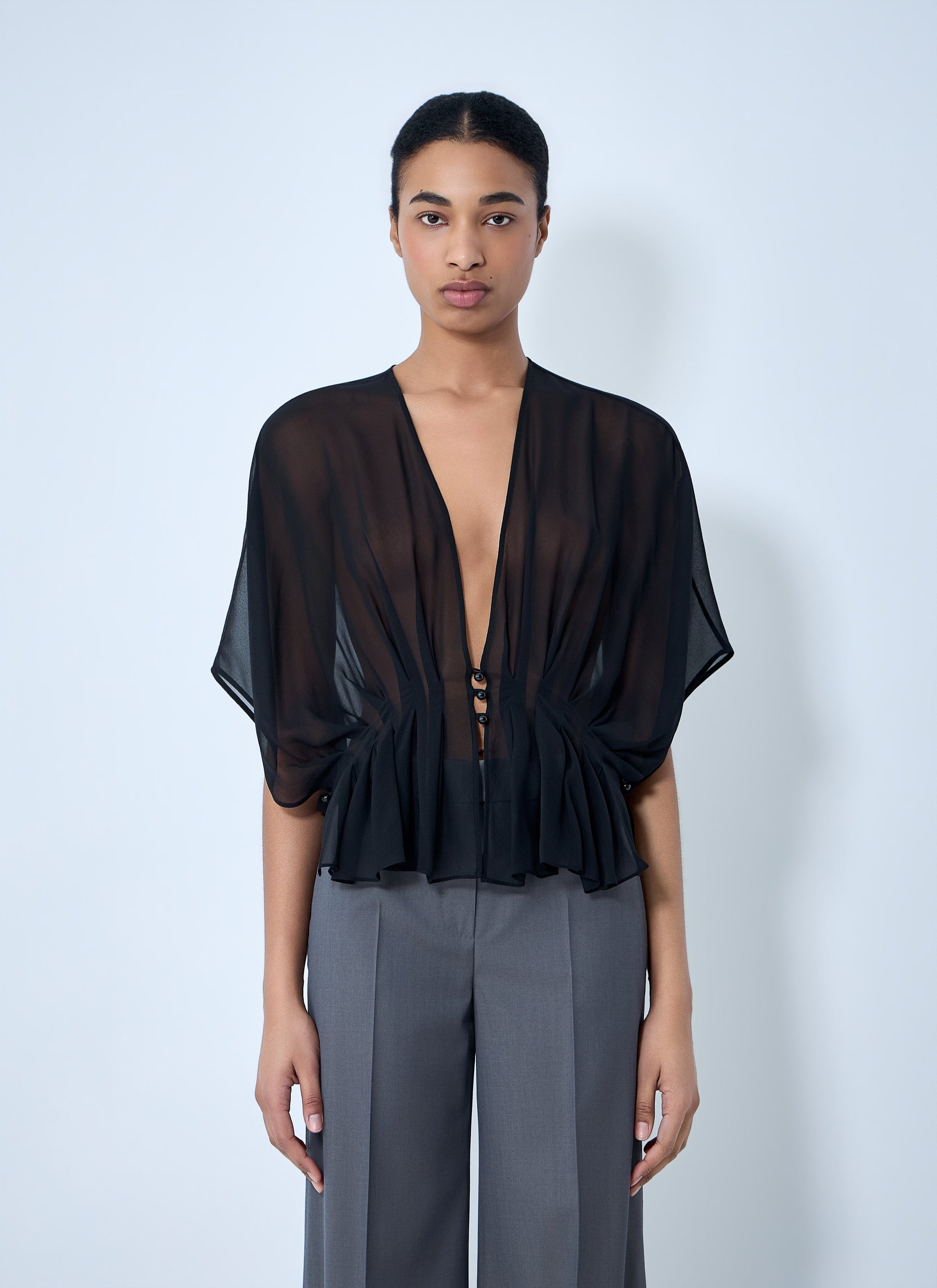 Max Mara Women Sheer Button-Front Blouse MAX MARA