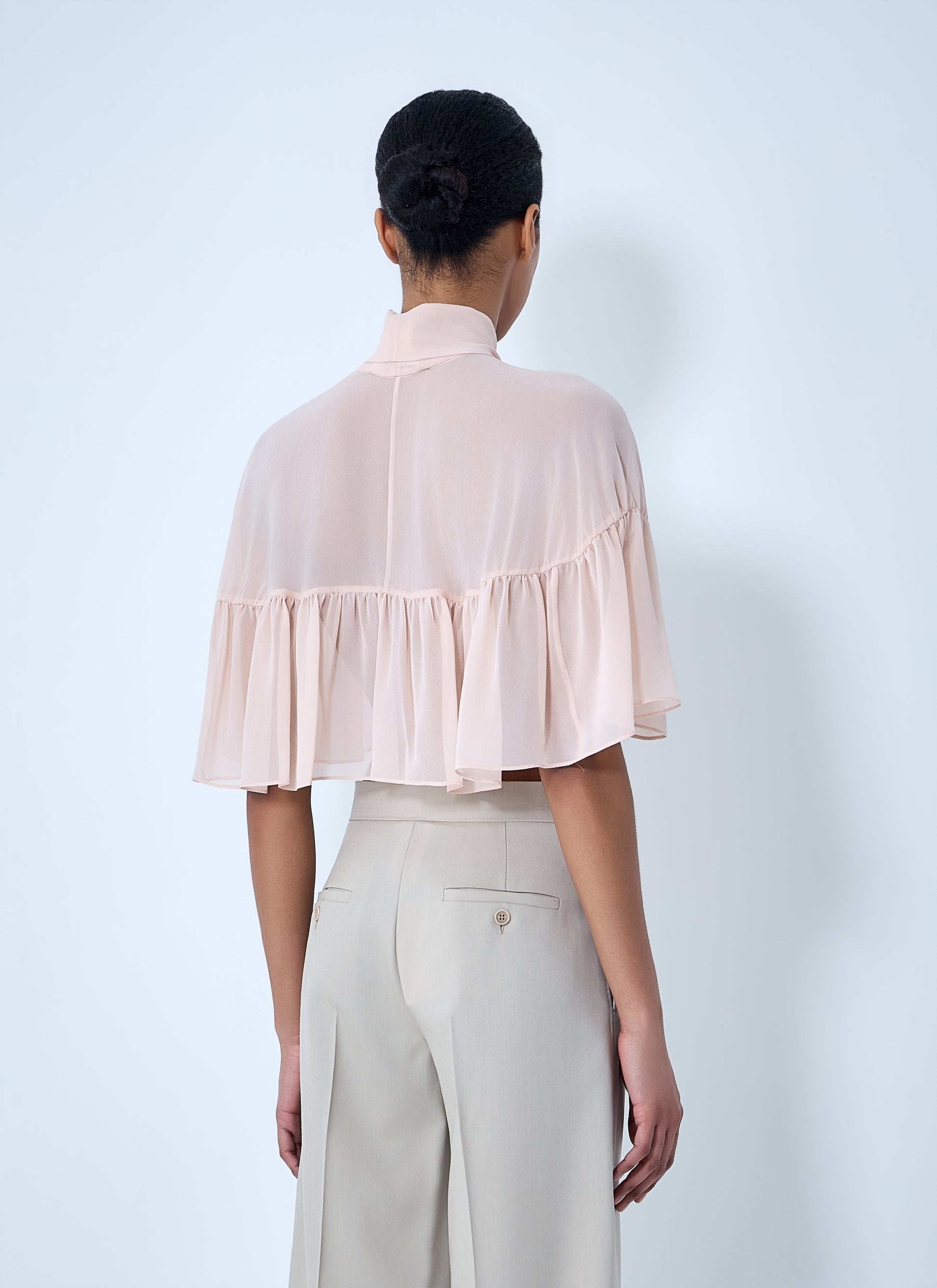 Max Mara Women Silk Chiffon Cropped Blouse MAX MARA
