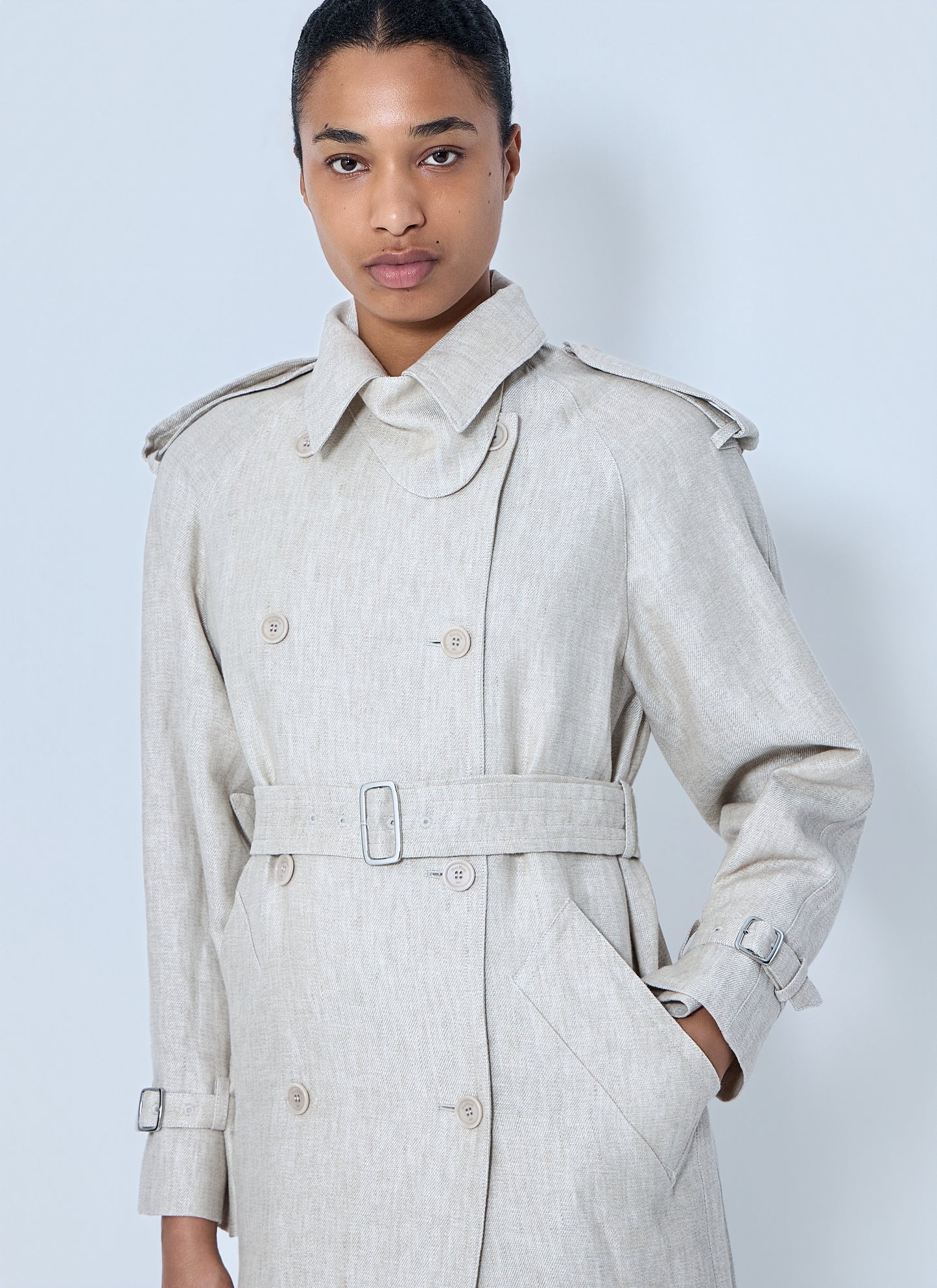Max Mara Women Double-Breasted Trench Coat