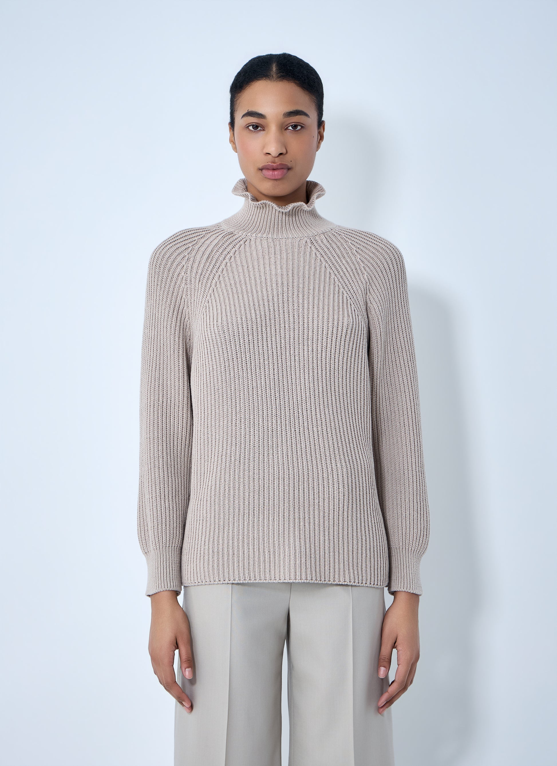 Max Mara Women Ribbed Knit High Neck Sweater MAX MARA