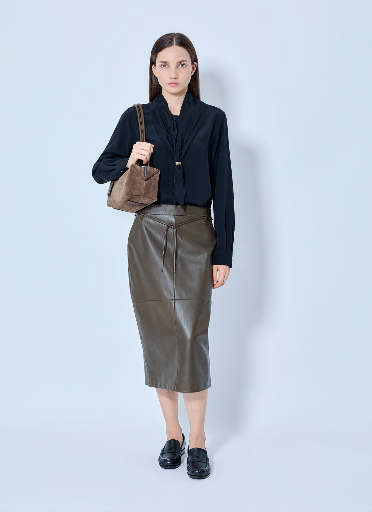 Max Mara Women Leather Midi Skirt MAX MARA