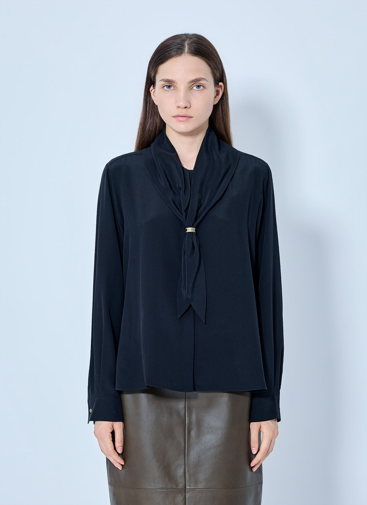Max Mara Women Silk Tie-Neck Blouse MAX MARA