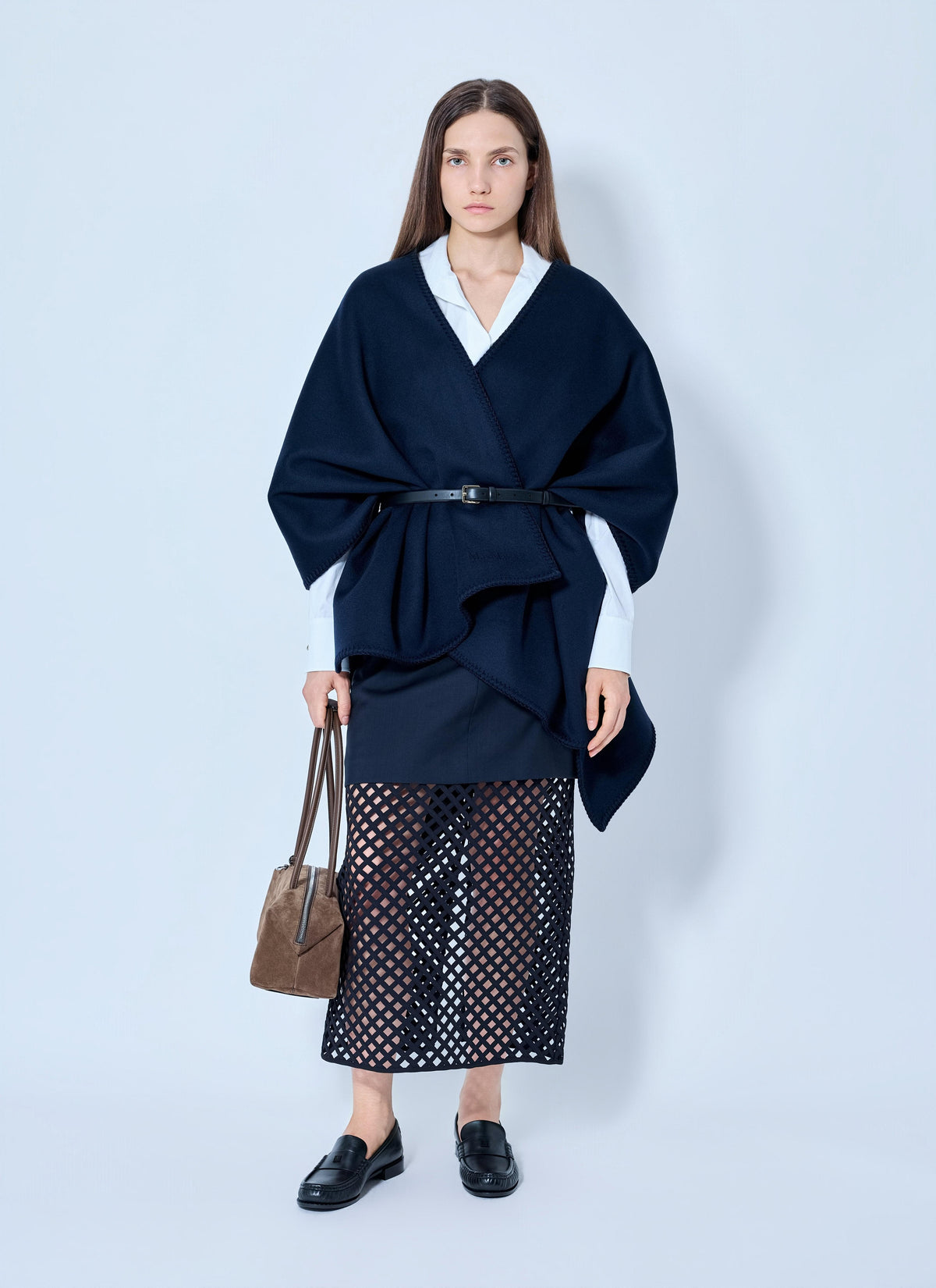 Max Mara Women Belted Wrap Poncho With Cut-Out Skirt MAX MARA