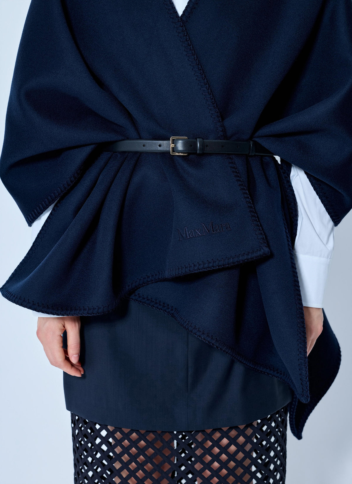 Max Mara Women Belted Wrap Poncho With Cut-Out Skirt MAX MARA