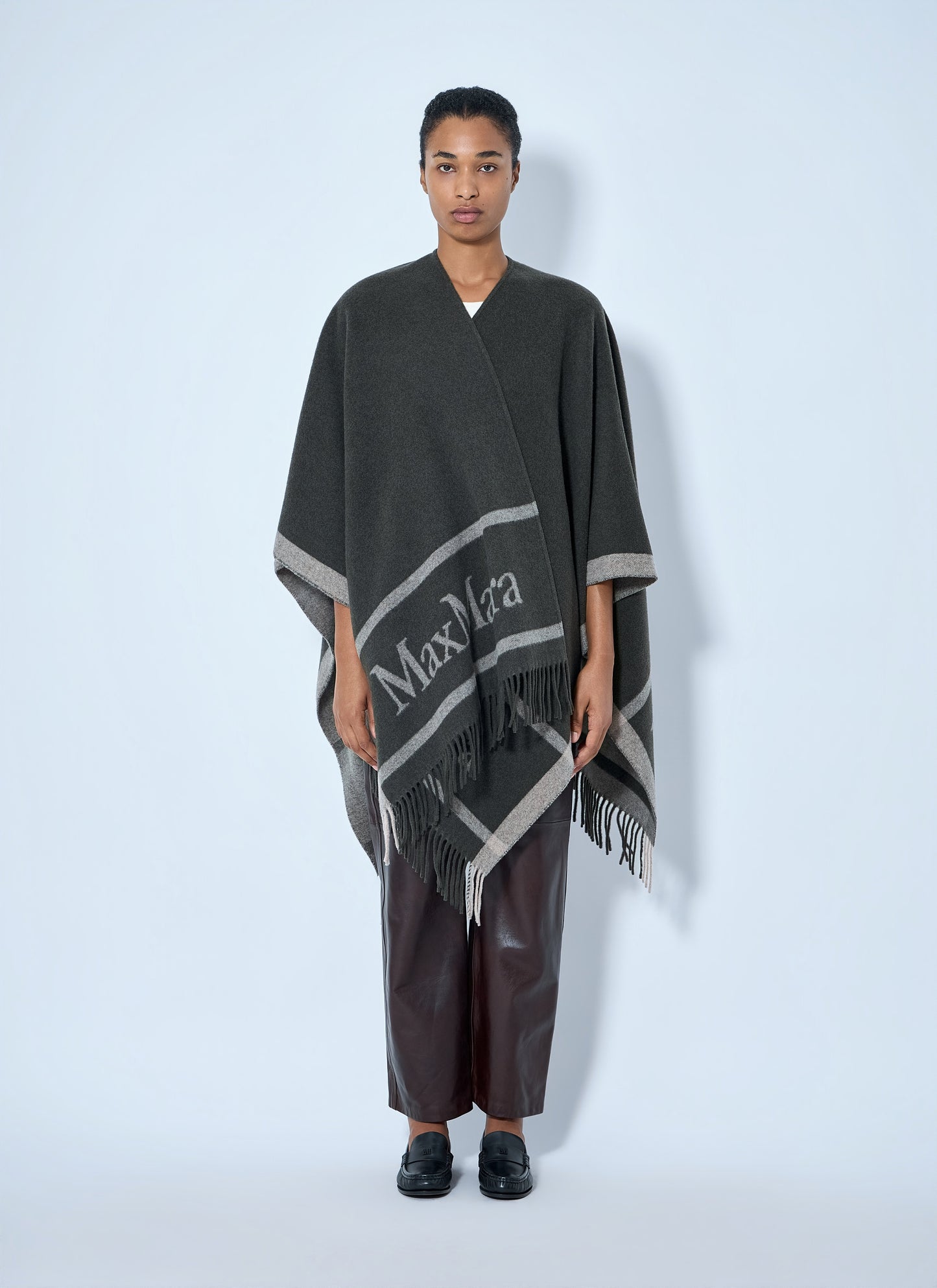 Max Mara Women Fringed Wrap With Logo Detail MAX MARA