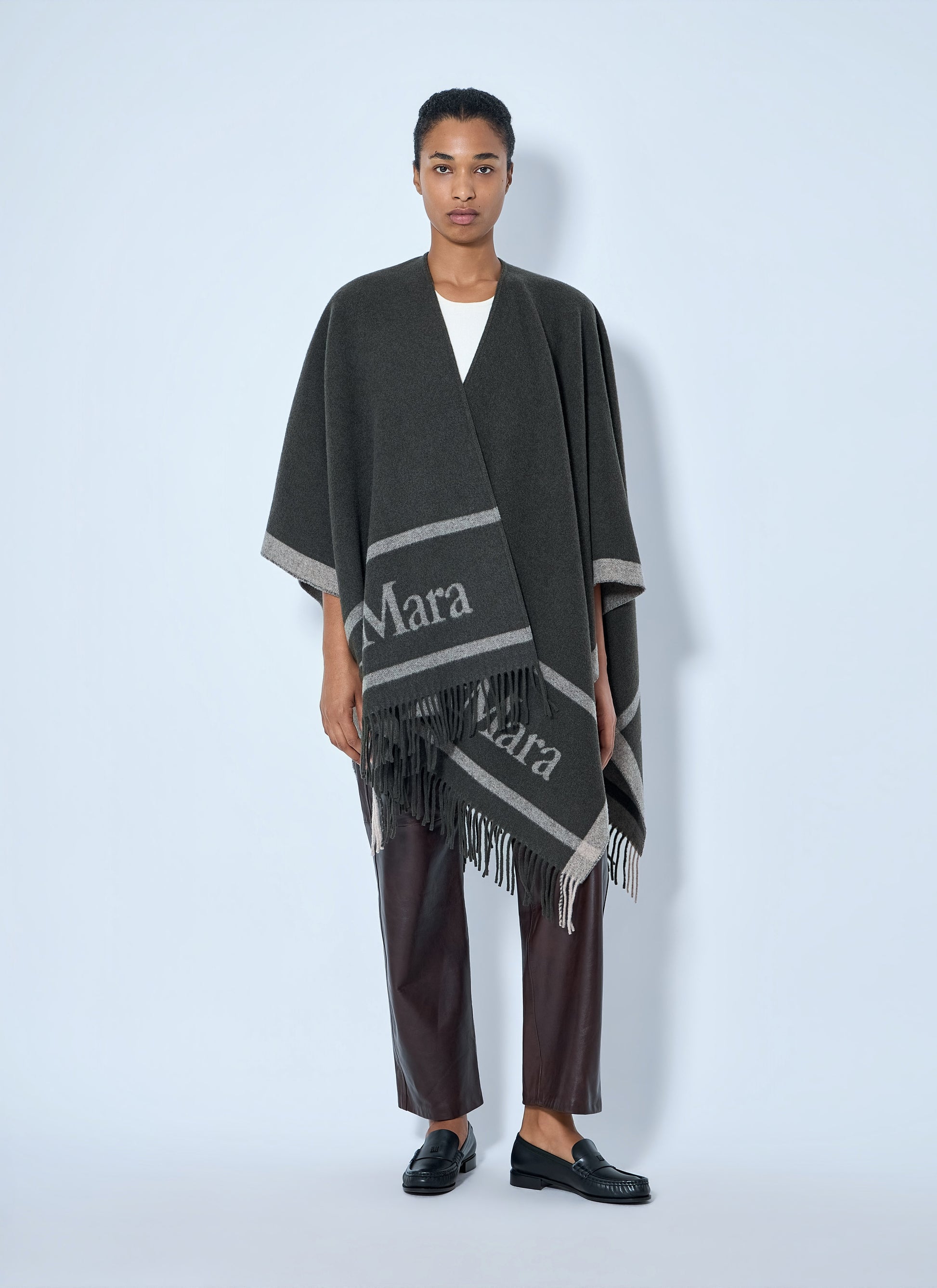 Max Mara Women Fringed Wrap With Logo Detail MAX MARA