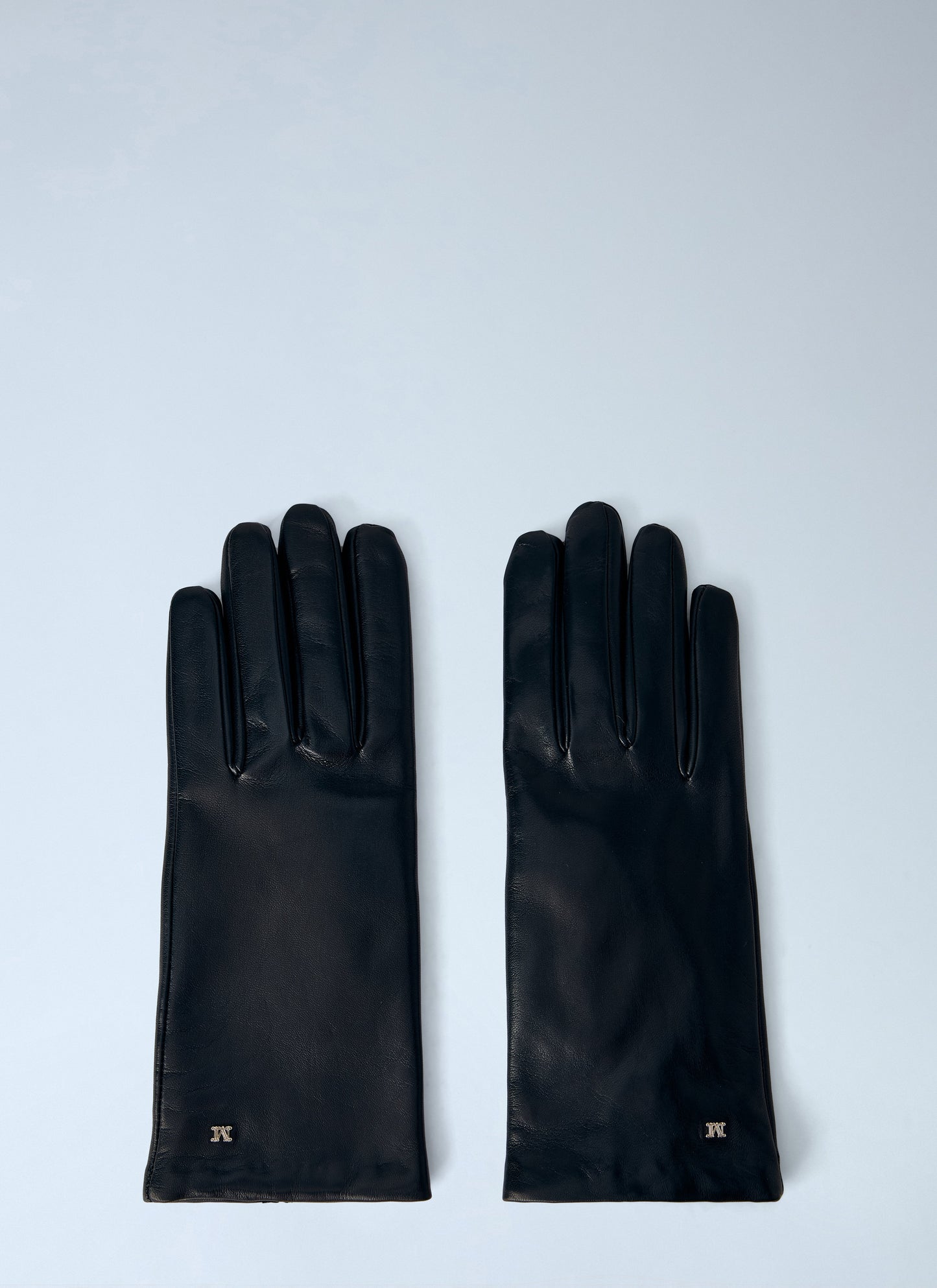 Max Mara Women Leather Gloves With Logo Detail MAX MARA