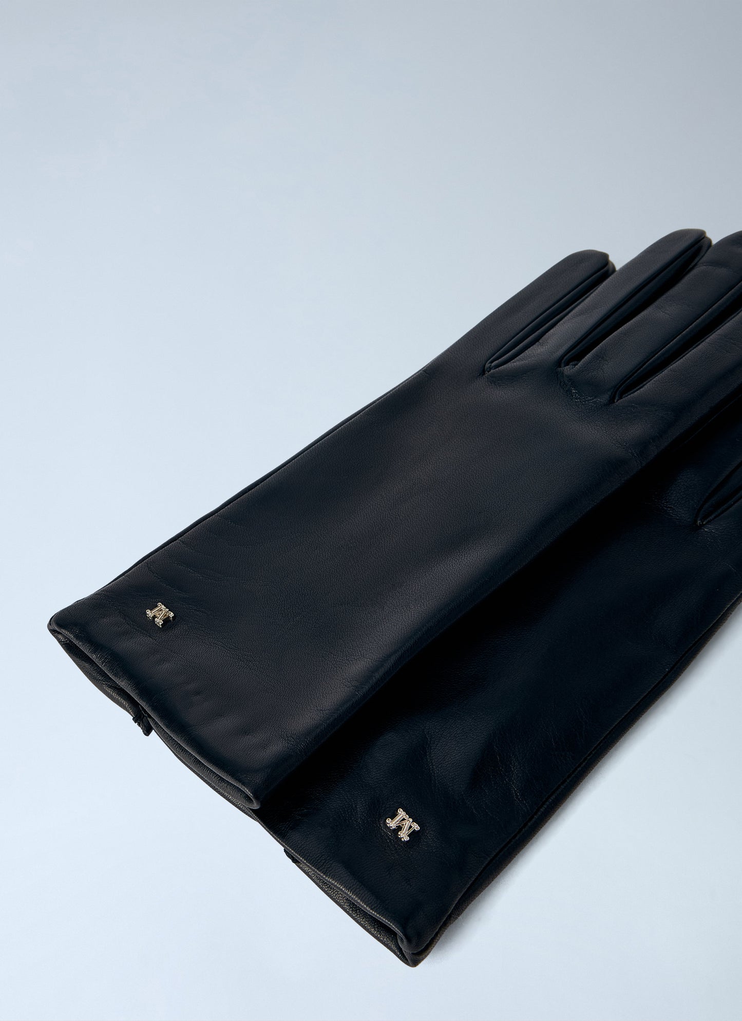Max Mara Women Leather Gloves With Logo Detail MAX MARA