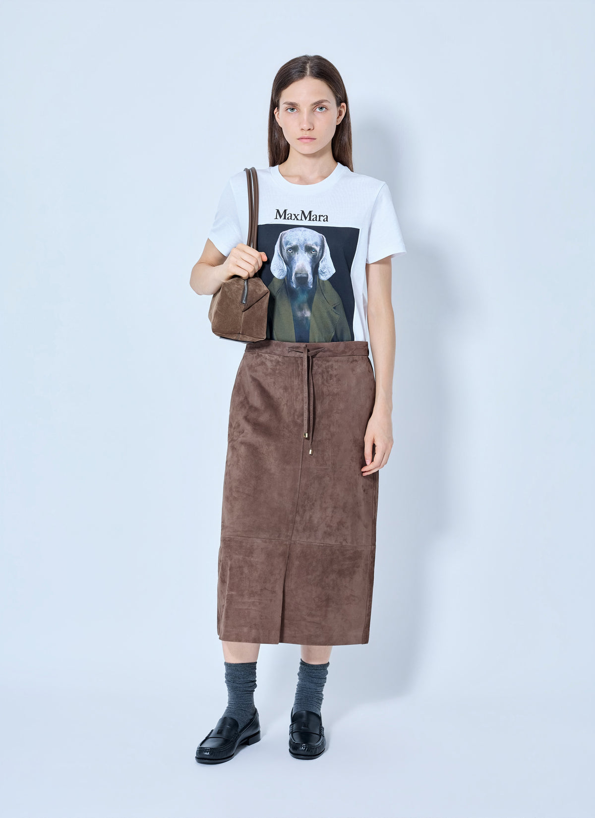 Max Mara Women Suede Midi Skirt MAX MARA