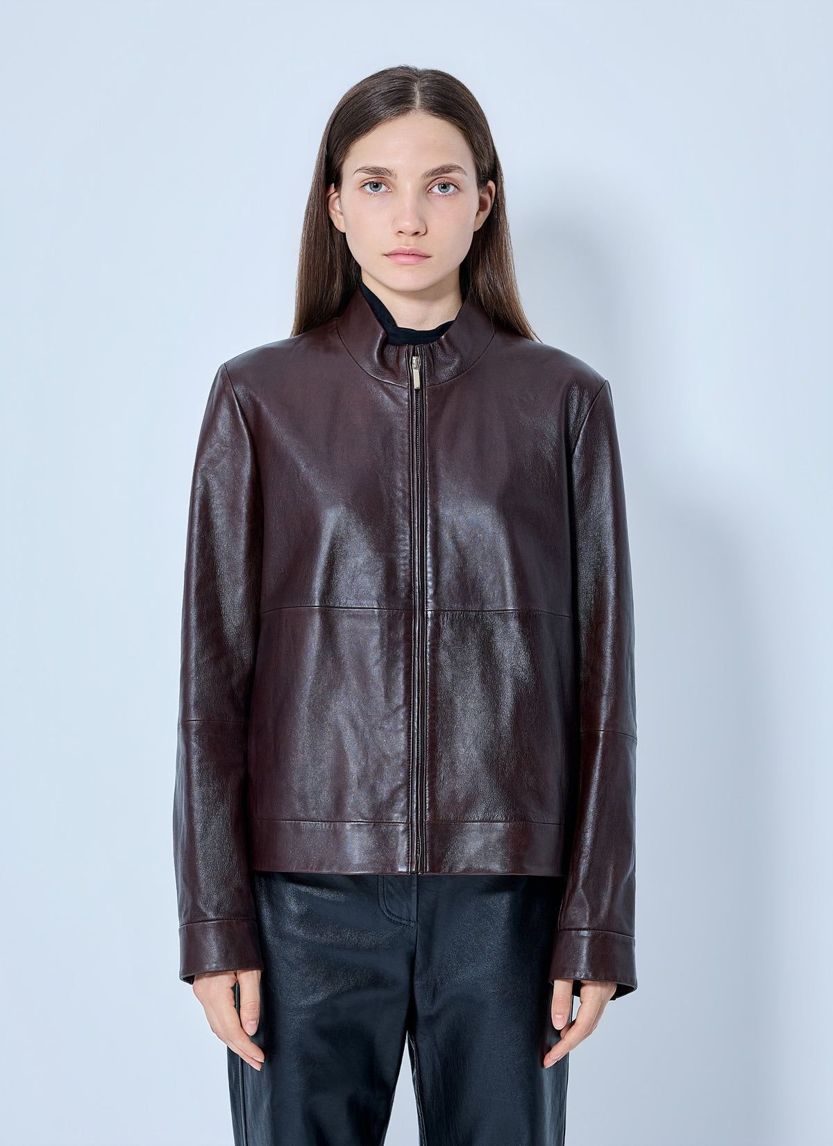 Max Mara Women High-Collar Leather Jacket MAX MARA