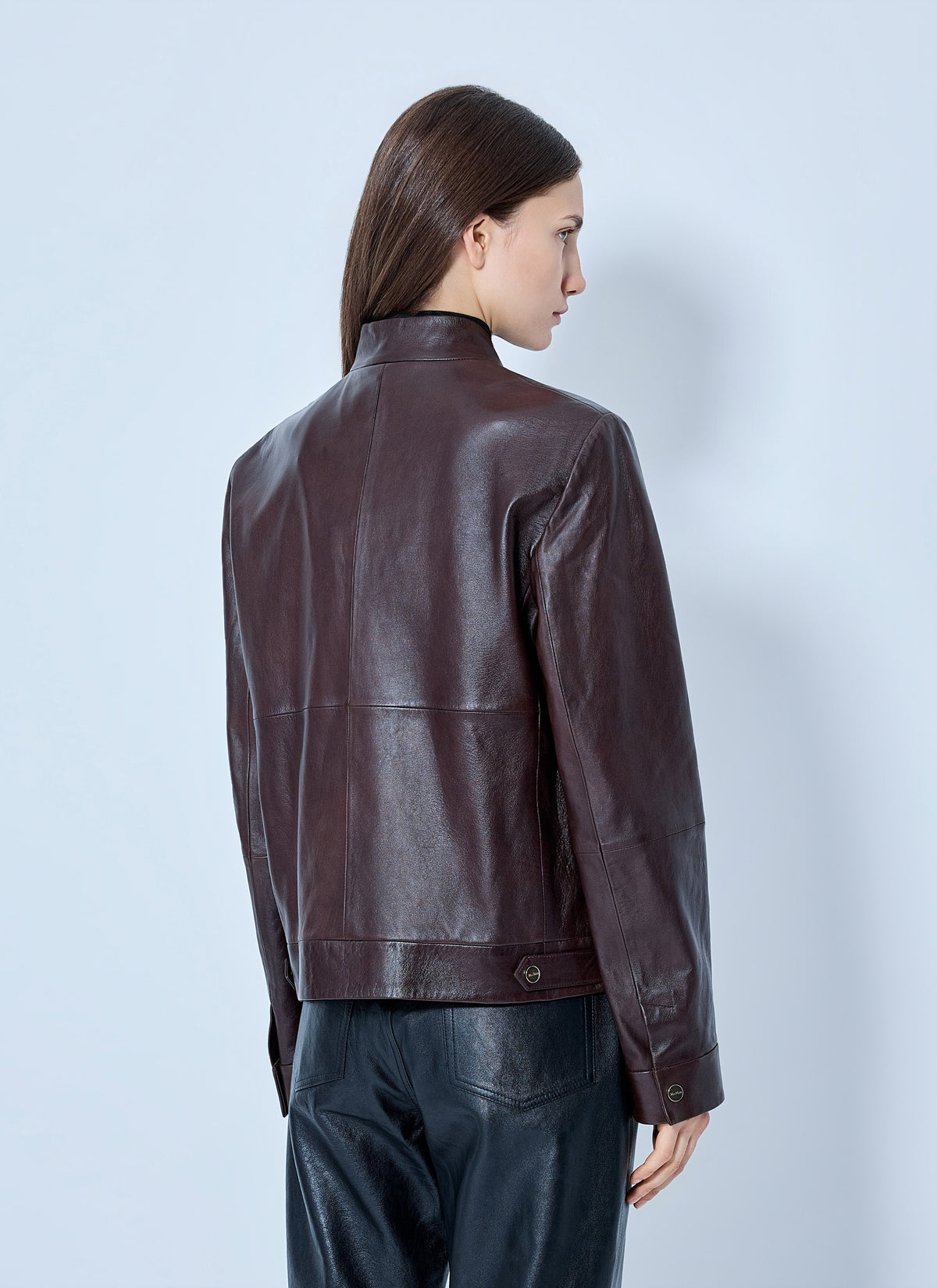 Max Mara Women High-Collar Leather Jacket MAX MARA