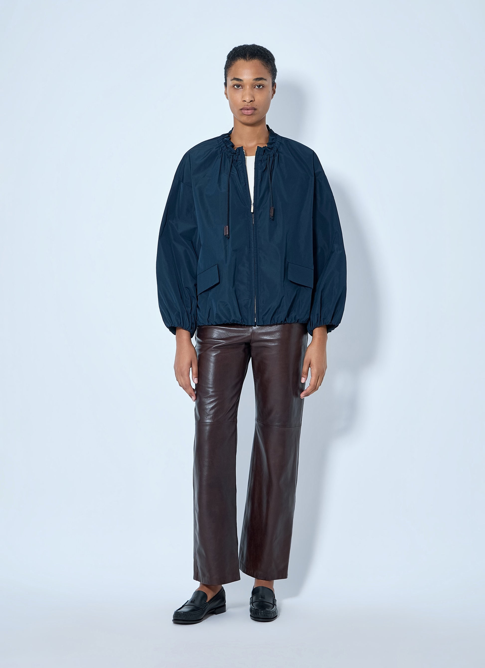 Max Mara Women Leather Wide-Leg Trousers MAX MARA