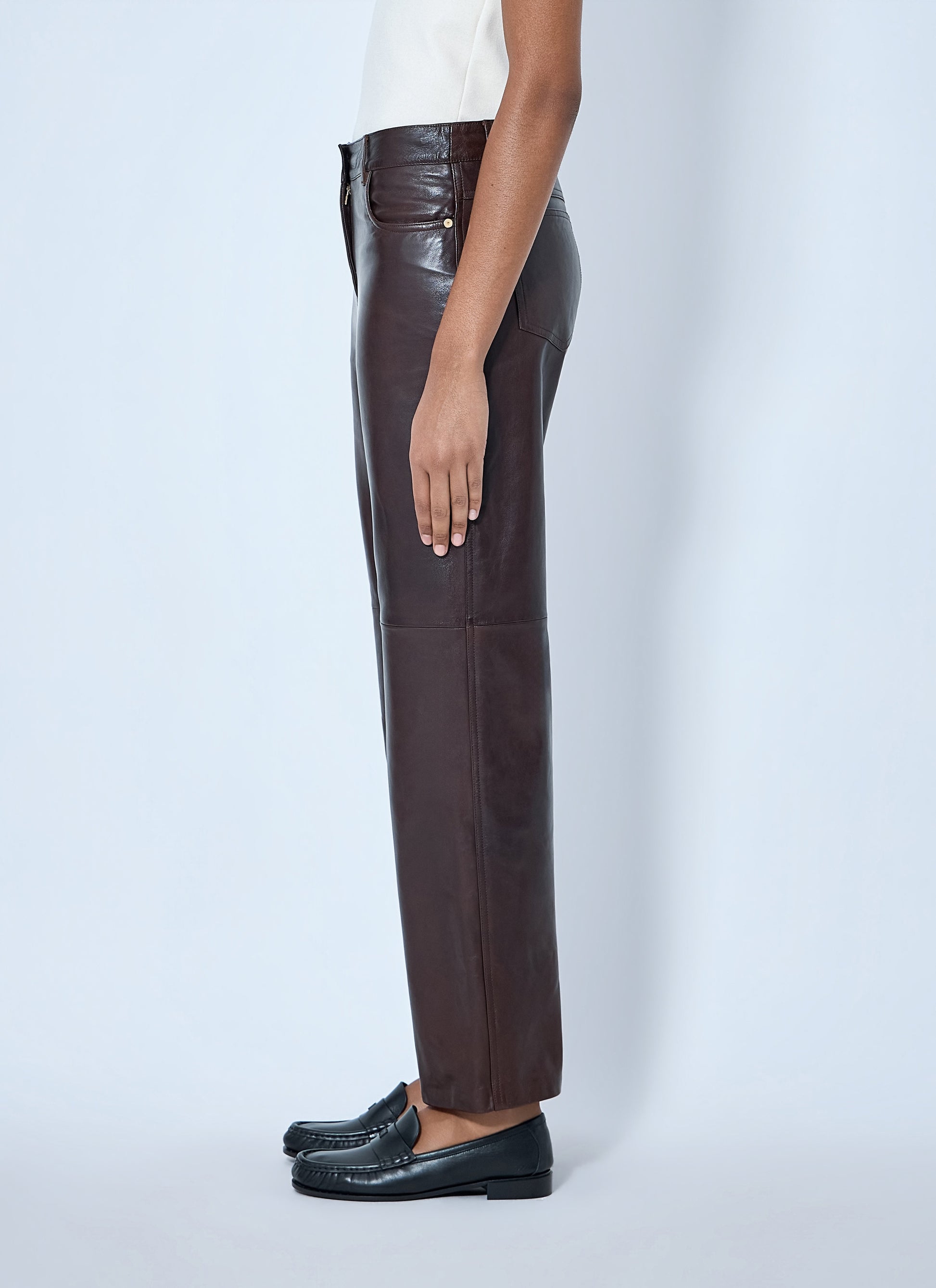 Max Mara Women Leather Wide-Leg Trousers MAX MARA