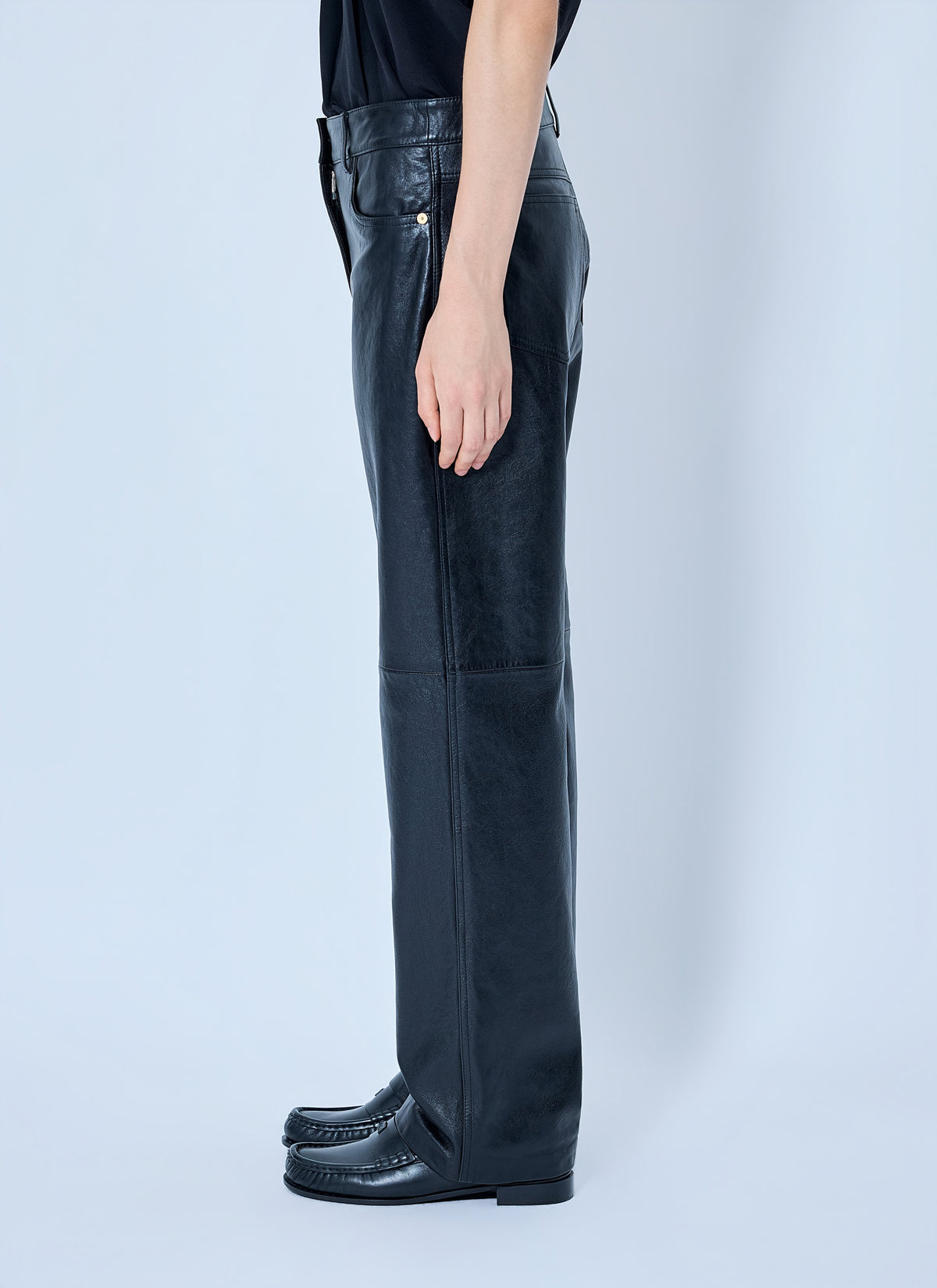 Max Mara Women Leather Straight-Leg Trousers MAX MARA