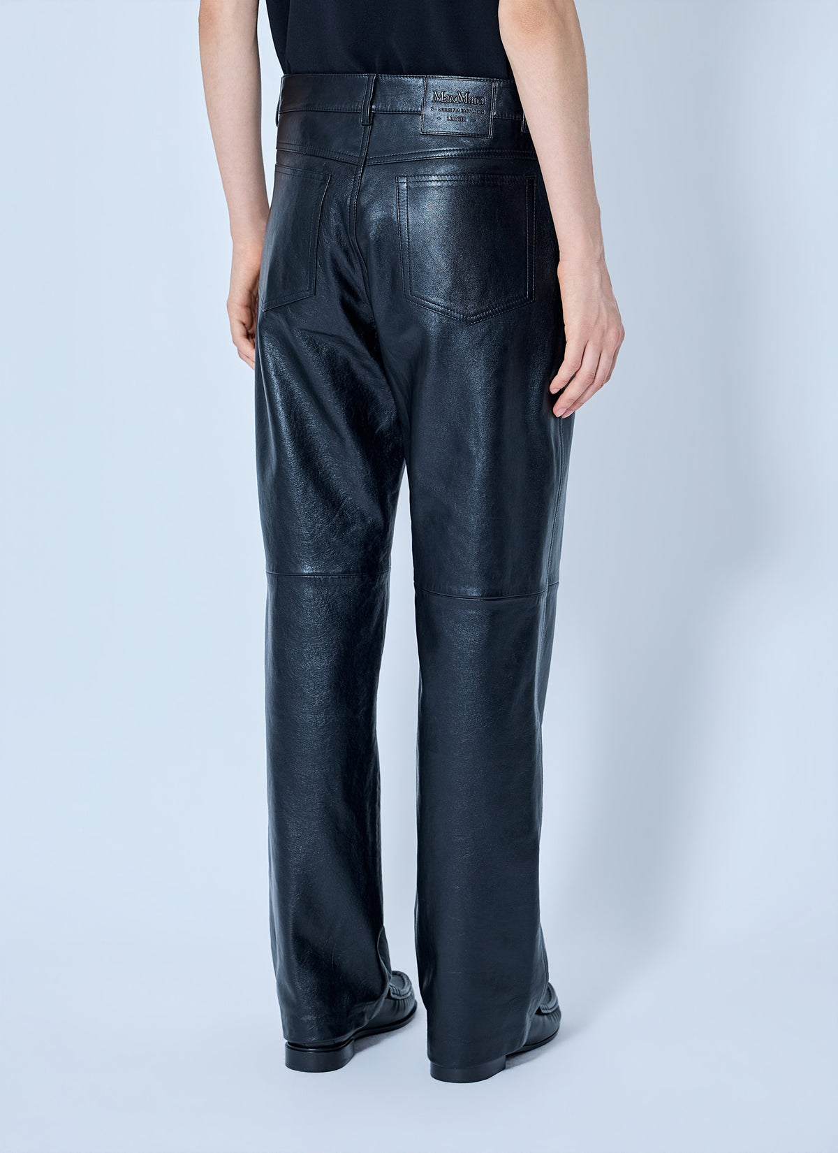 Max Mara Women Leather Straight-Leg Trousers MAX MARA