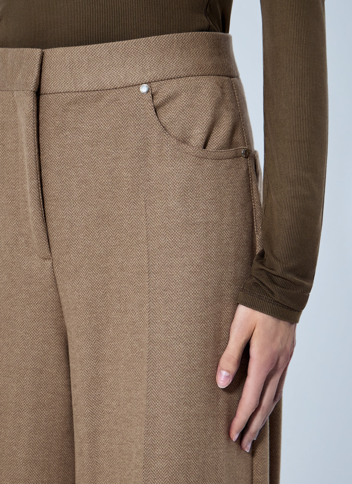 Max Mara Women Herringbone Wide-Leg Trousers MAX MARA