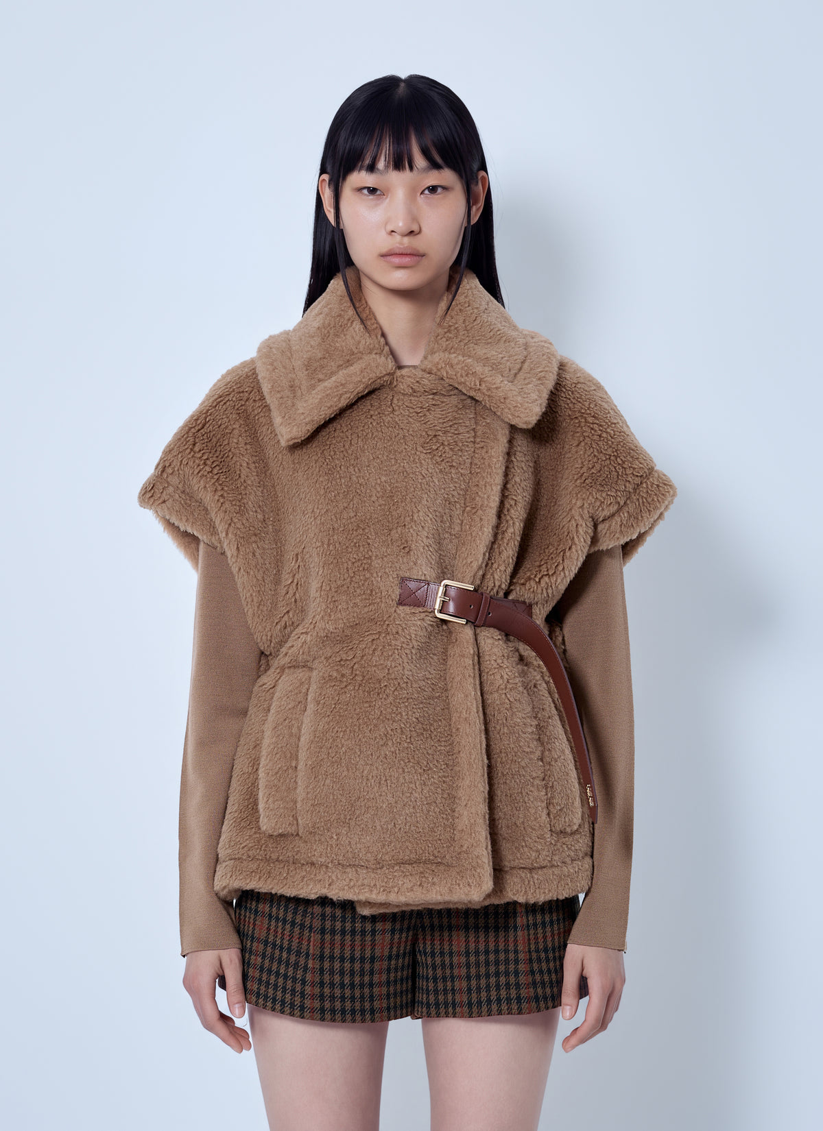 Max Mara Women Belted Teddy Cape MAX MARA