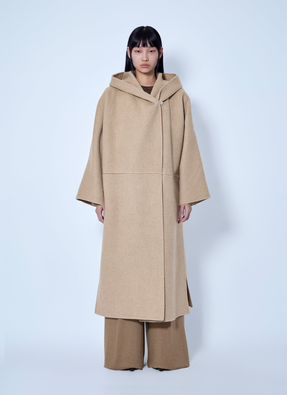 Max Mara Women Hooded Camel And Mohair Coat MAX MARA