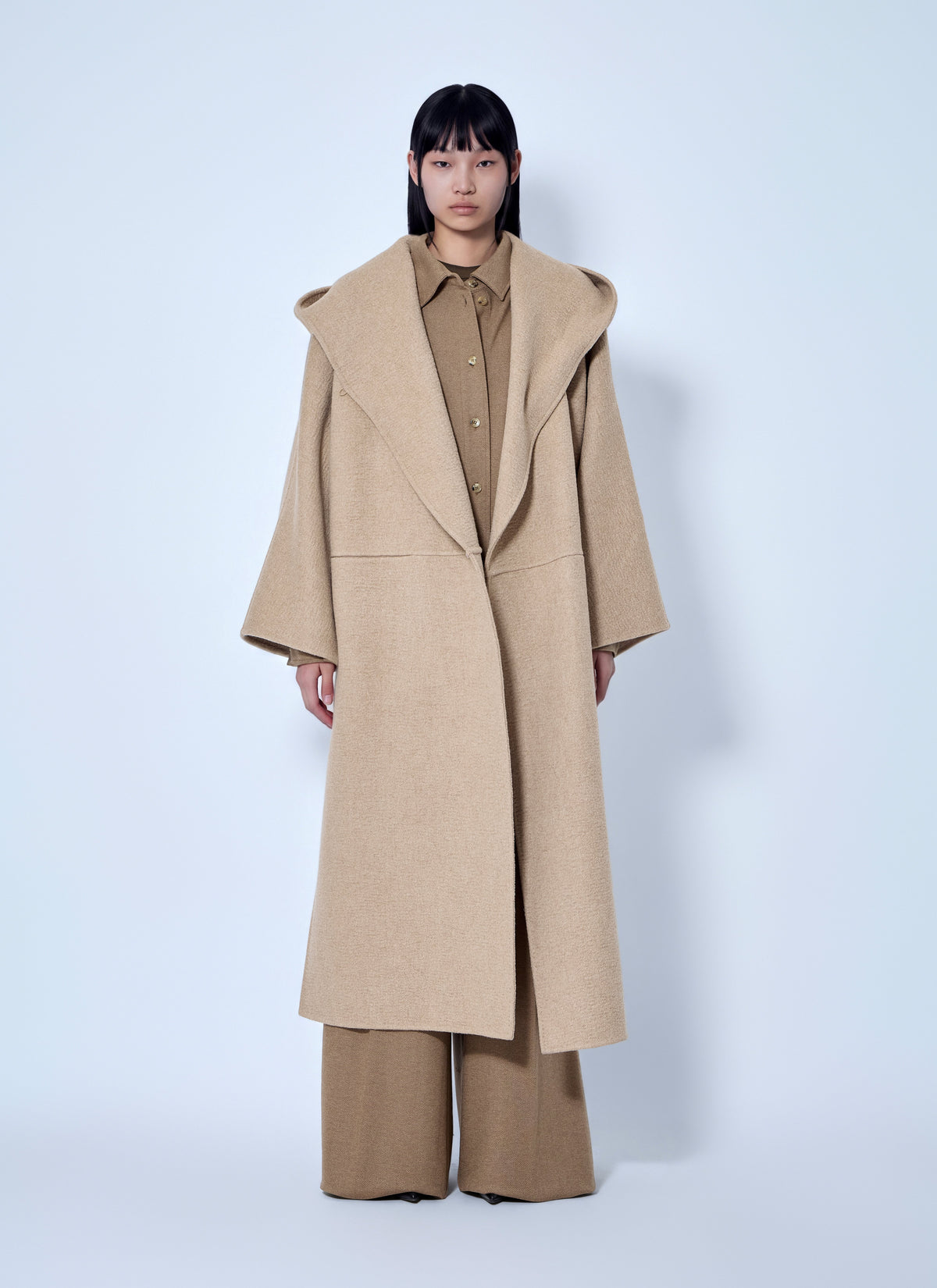 Max Mara Women Hooded Camel And Mohair Coat MAX MARA