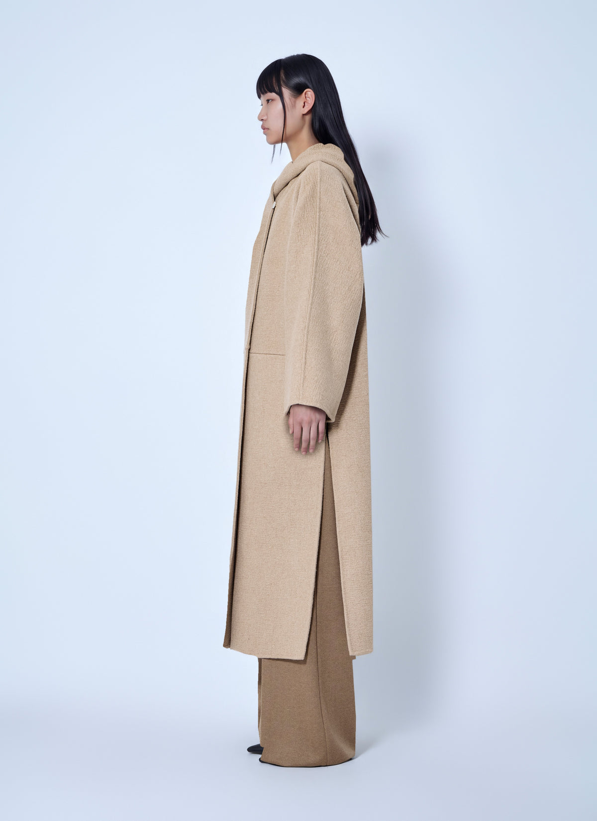 Max Mara Women Hooded Camel And Mohair Coat MAX MARA