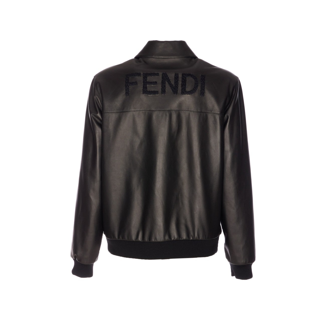 Fendi Men Maxi Lettering Fendi Leather Jacket FENDI