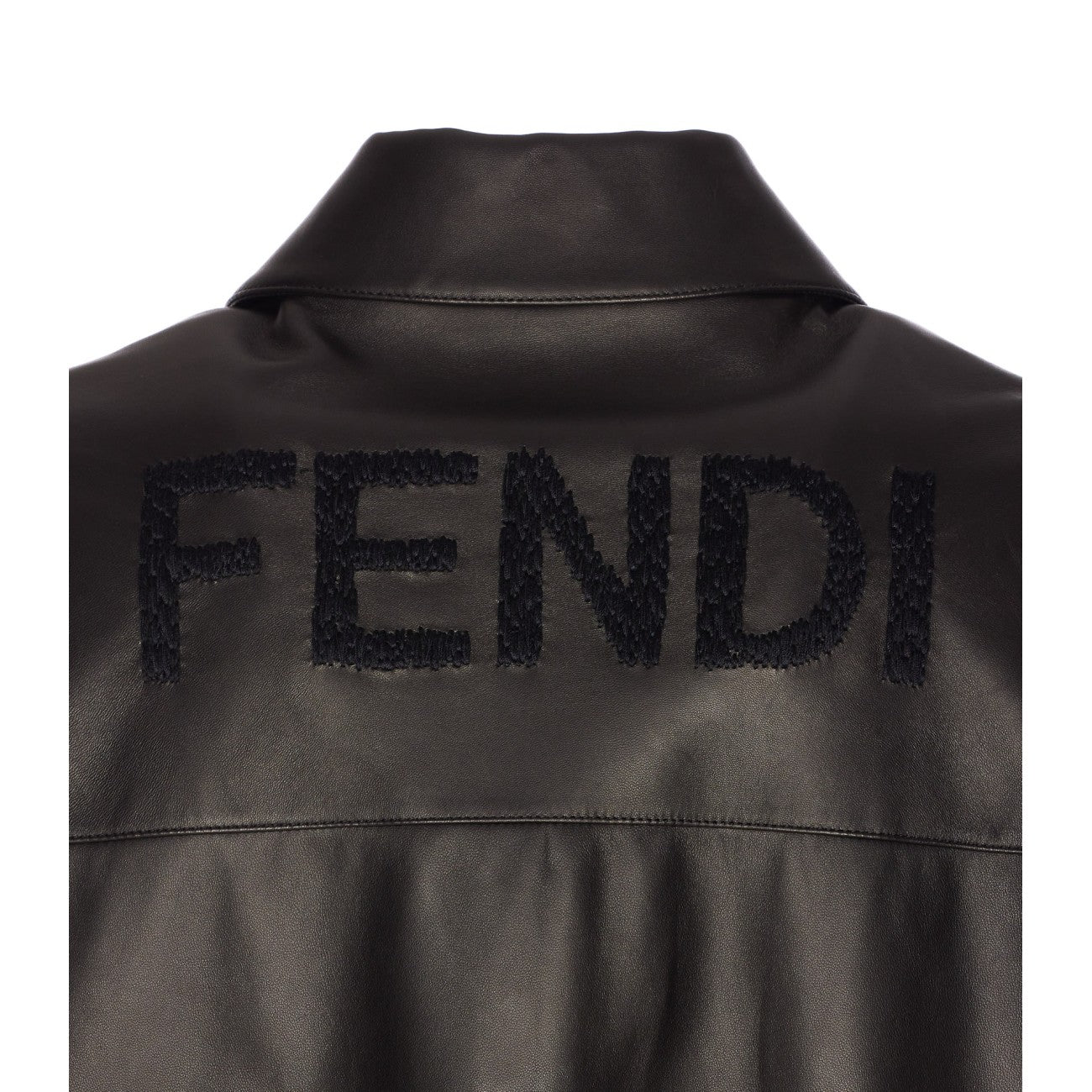 Fendi Men Maxi Lettering Fendi Leather Jacket FENDI