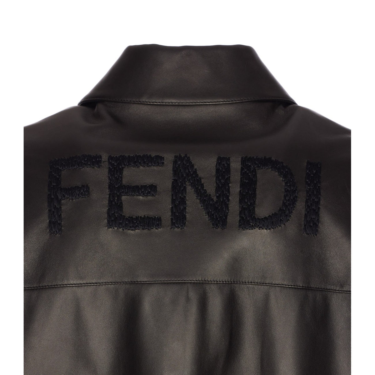 Fendi Men Maxi Lettering Fendi Leather Jacket FENDI