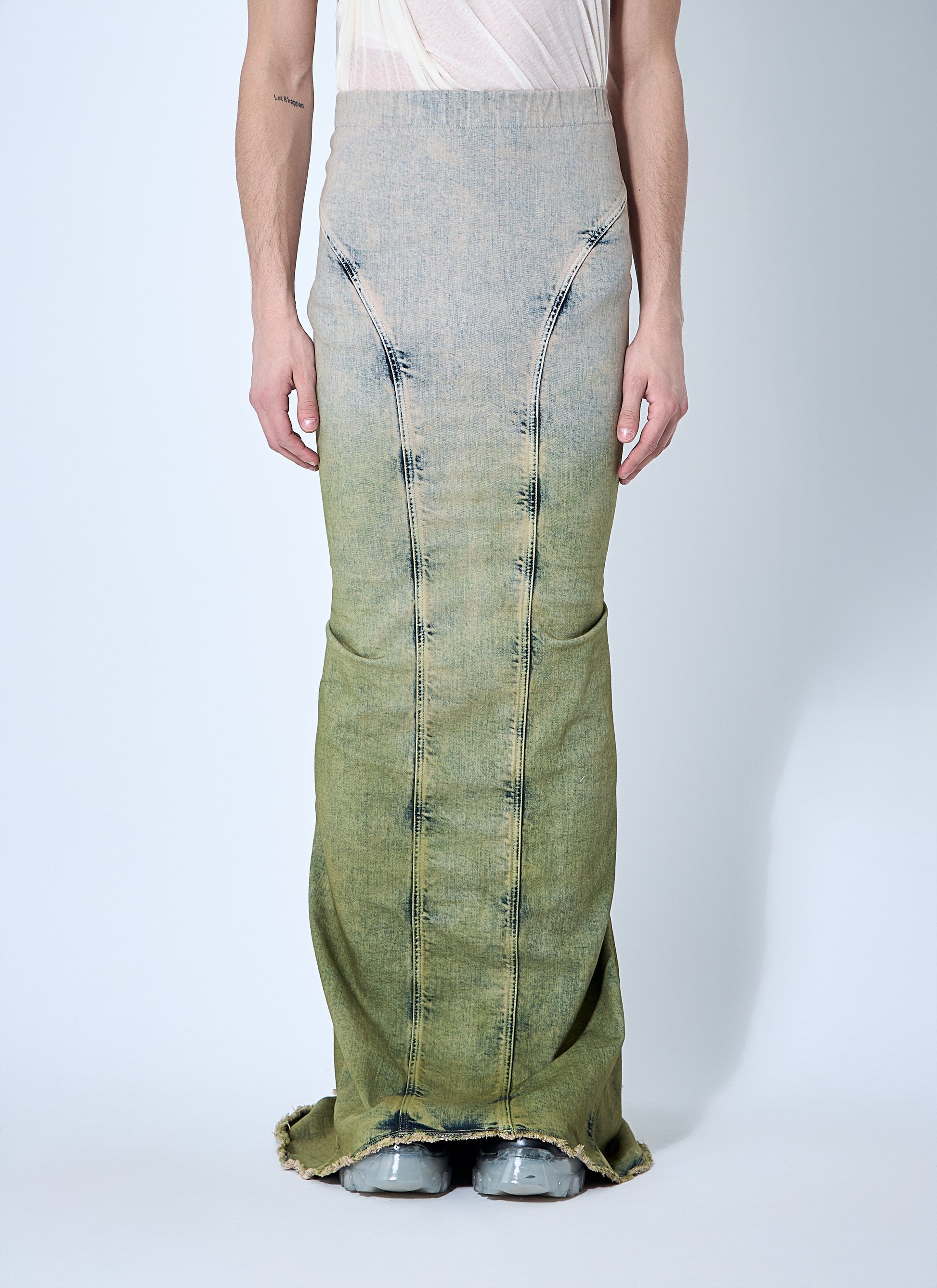 Moncler X Rick Owens Men Acid Degrade Al Maxi Skirt Moncler x Rick Owens