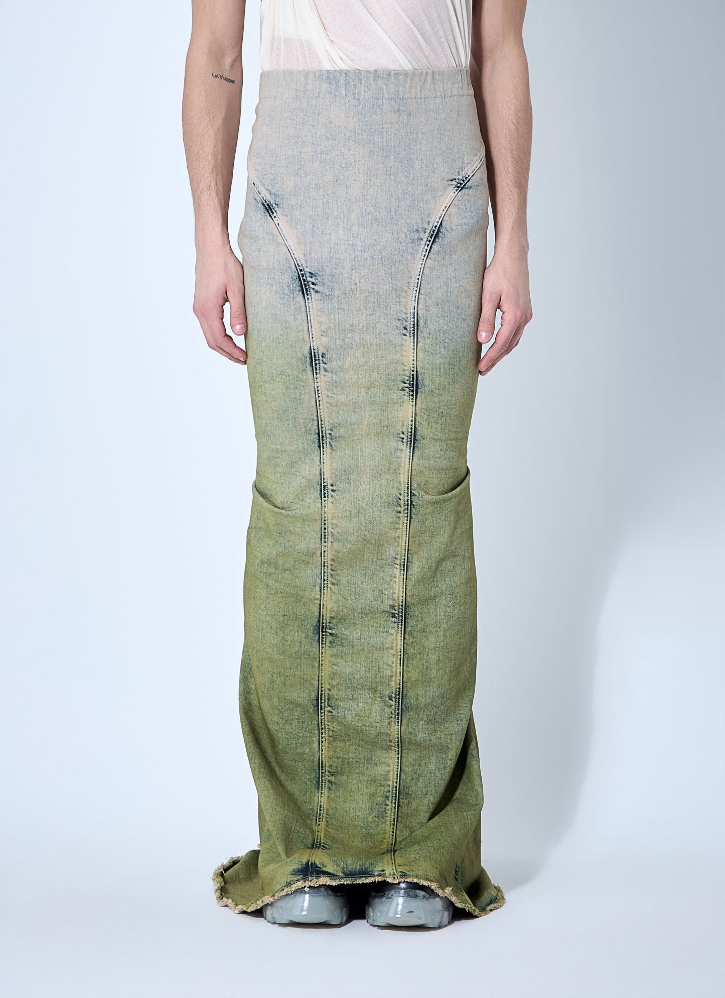 Moncler X Rick Owens Women Acid Degrade Al Maxi Skirt Moncler x Rick Owens